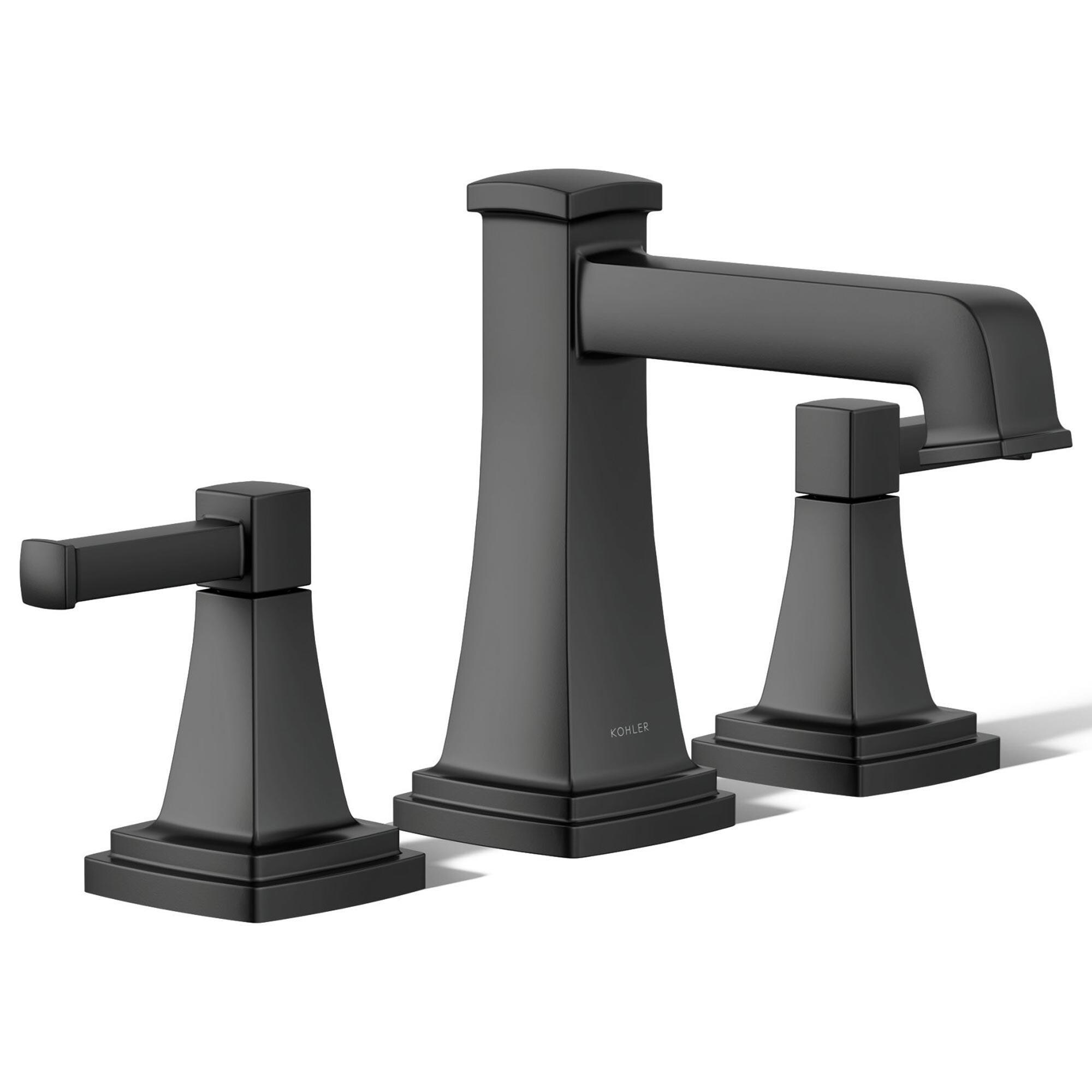 Kohler Riff Widespread Bathroom Sink Faucet in Matte Black