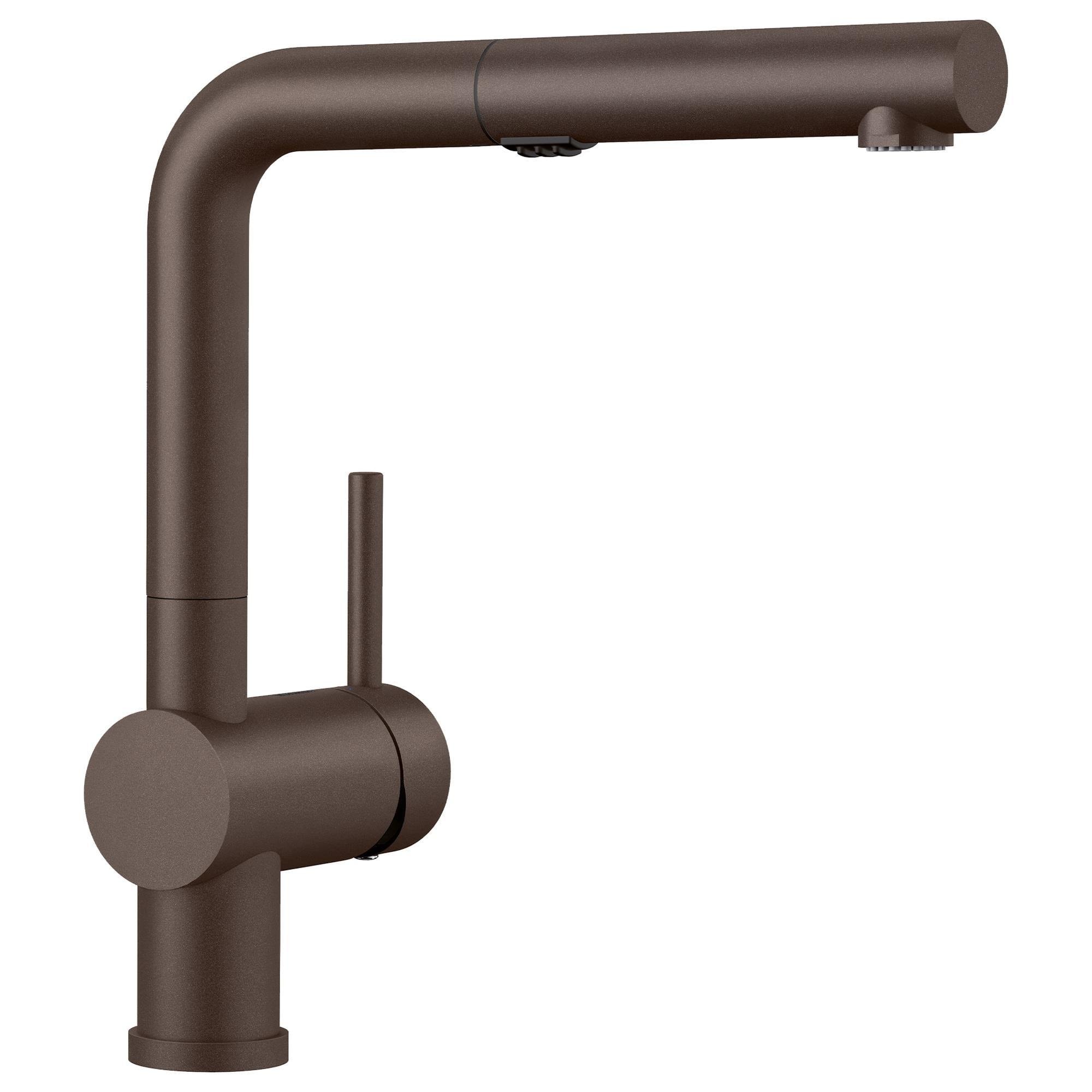 Blanco Linus 1.5 GPM Low-Arc Pull-Out Kitchen Faucet in Cafe
