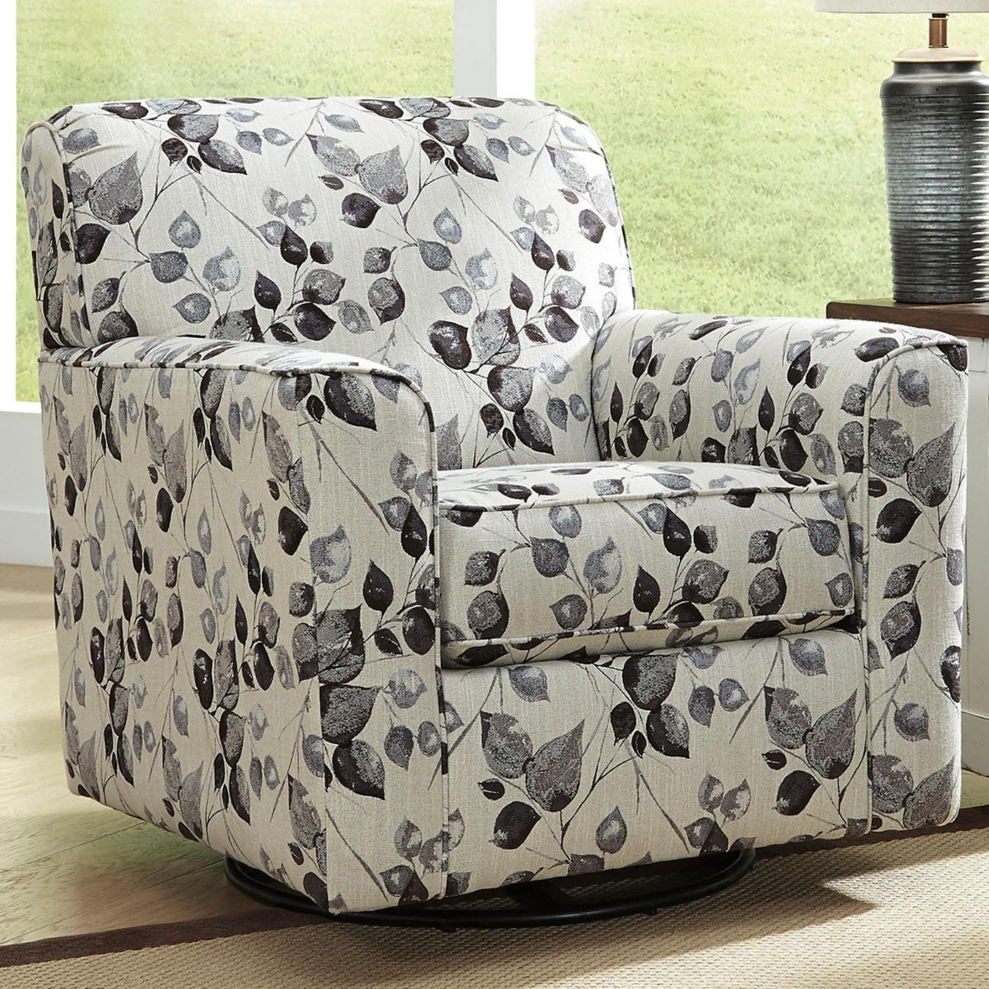 Signature Design by Ashley Abney Swivel Accent Chair in Platinum Nebraska Furniture Mart