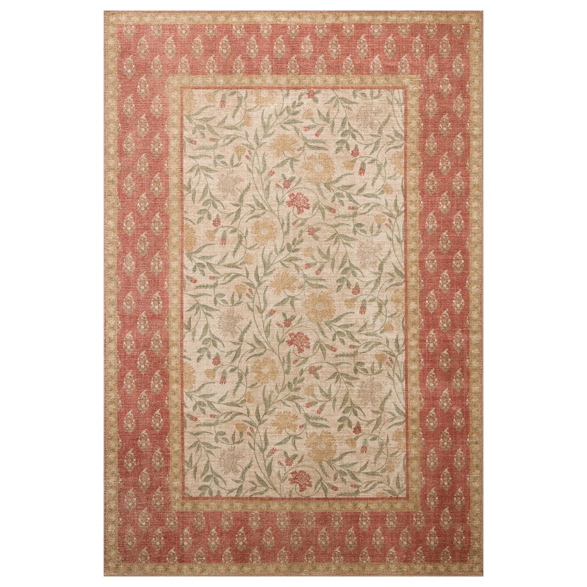 Rifle Paper Co. x Loloi Edinburgh Ivory and Spice 5' x 7'6