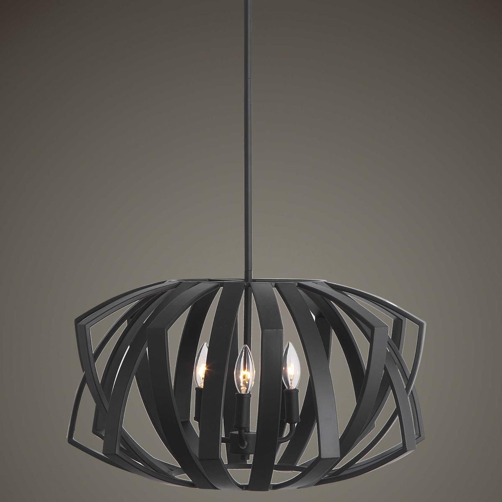 Uttermost Thales 3 Light Pendant In Matte Black Nebraska Furniture Mart