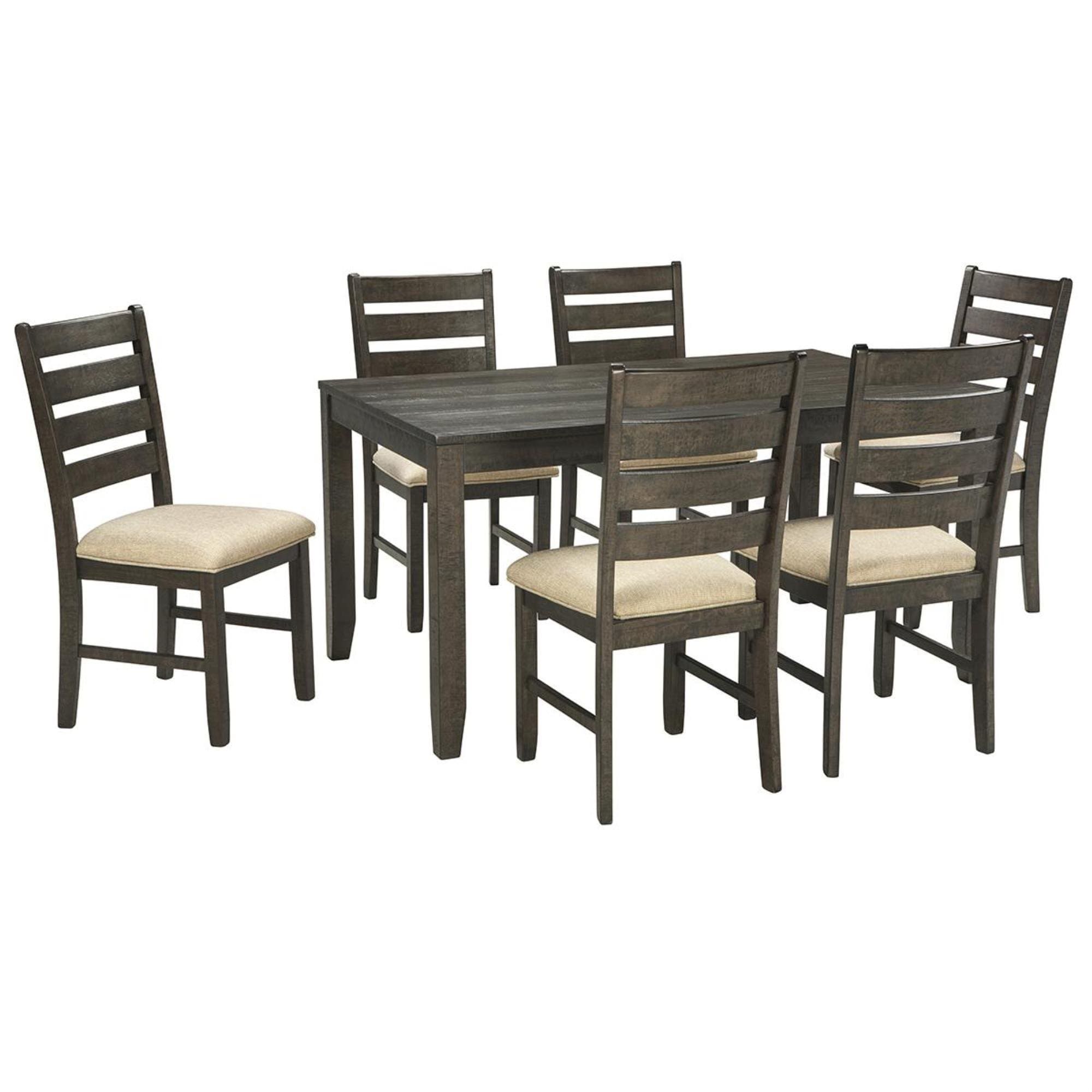 Signature Design by Ashley Rokane 7-Piece Dining Set in Light