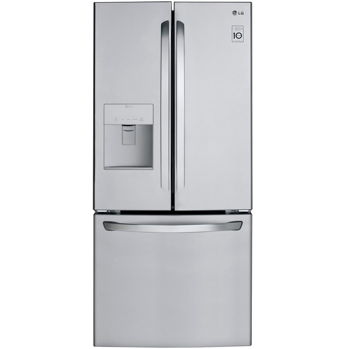 LG 21.8 Cu. Ft. 3-Door French Door Refrigerator in Stainless Steel
