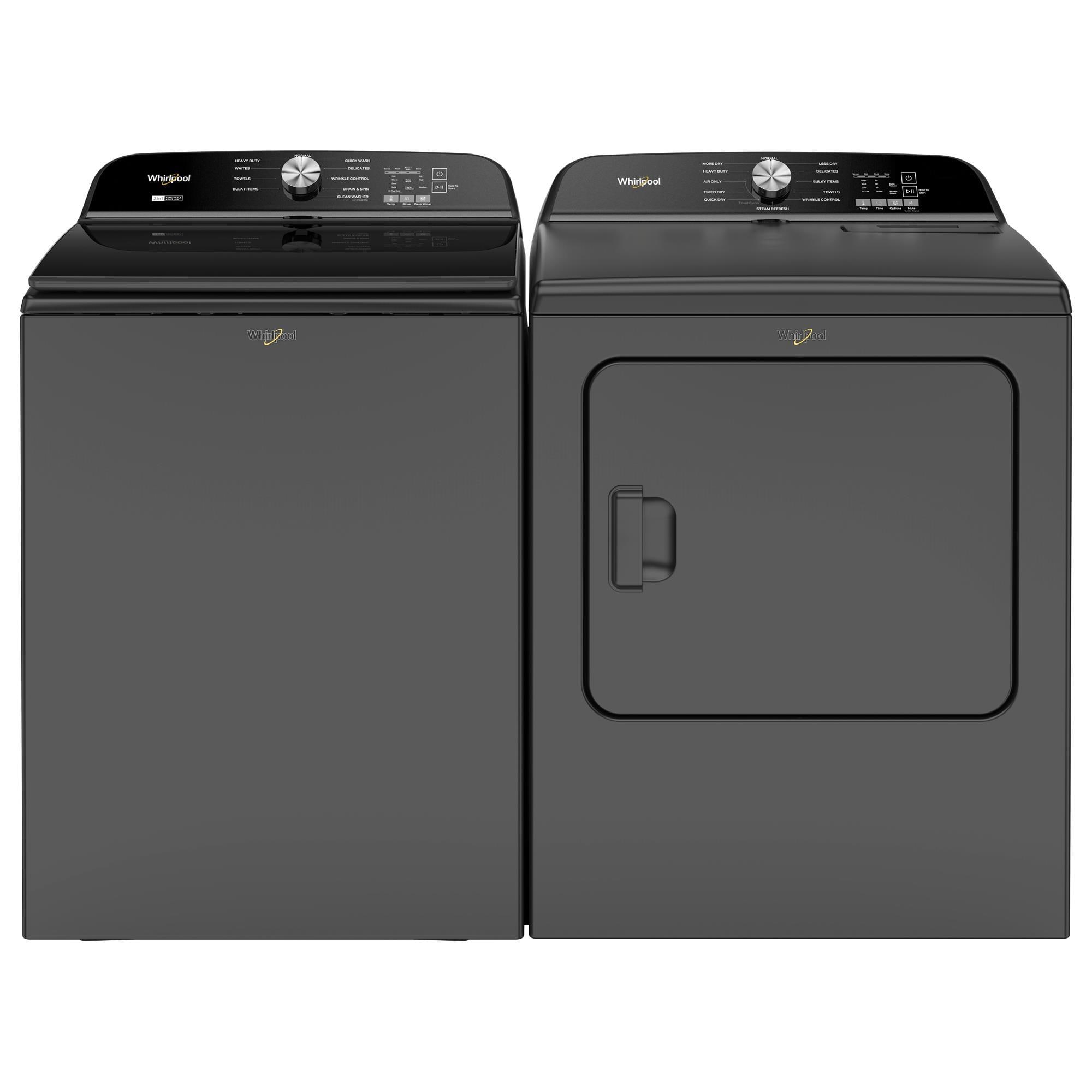 Whirlpool 5.3 Cu. Ft. Washer and 7.0 Cu. Ft. Gas Dryer in Black