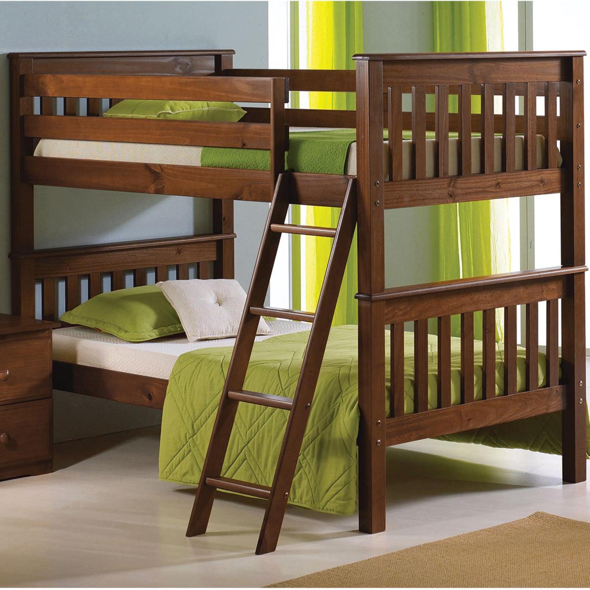 Little Dreamer Sophia Lolita Twin over Twin Bunk Bed in Light Espresso