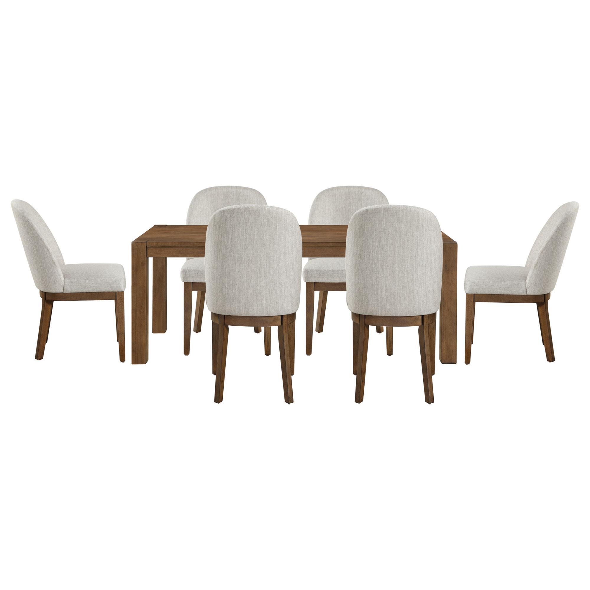 New Heritage Phoenix 7-Piece Rectangular Dining Set in Chestnut Brown