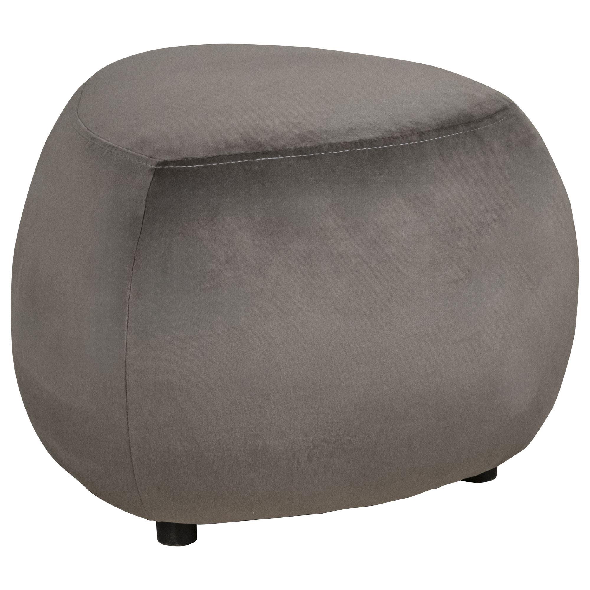 Flair Industries River Rock Hassock Ottoman in Charcoal Gray  
