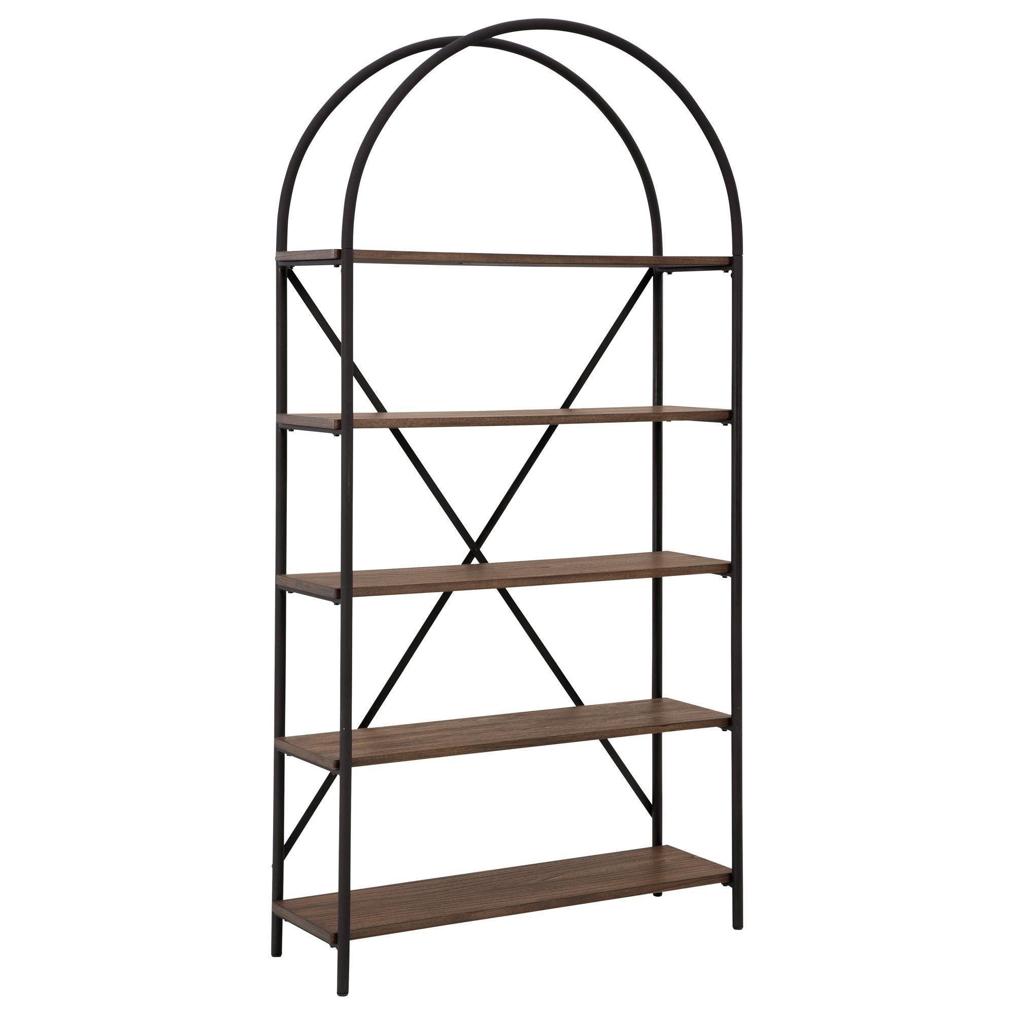 Signature Design by Ashley Galtbury Arched Bookcase in Brown and Black