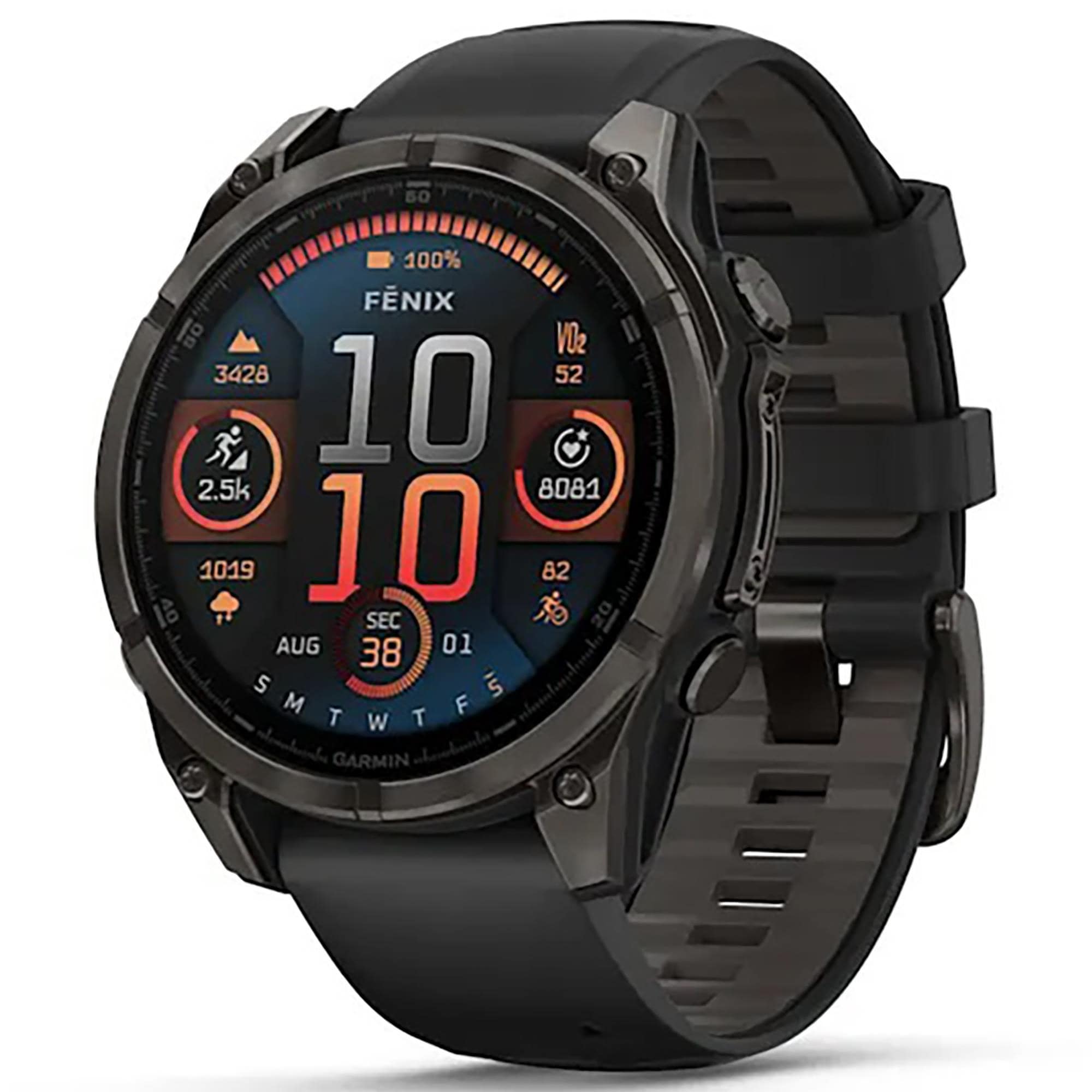Garmin Fenix 8 Sapphire AMOLED Smartwatch 47mm Carbon Gray DLC