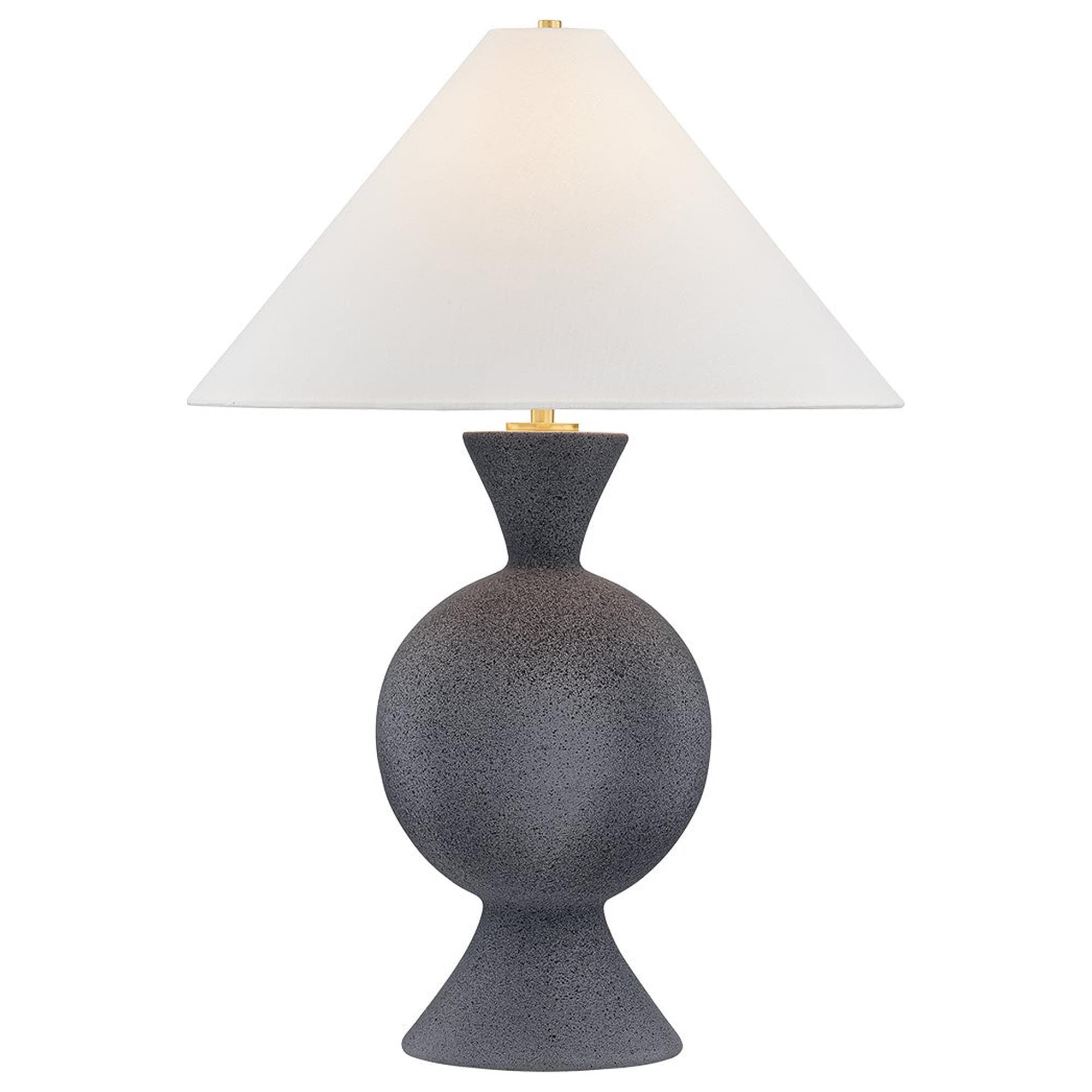 Mitzi Lighting Zadeh Table Lamp in Aged Brass and Pale Midnight