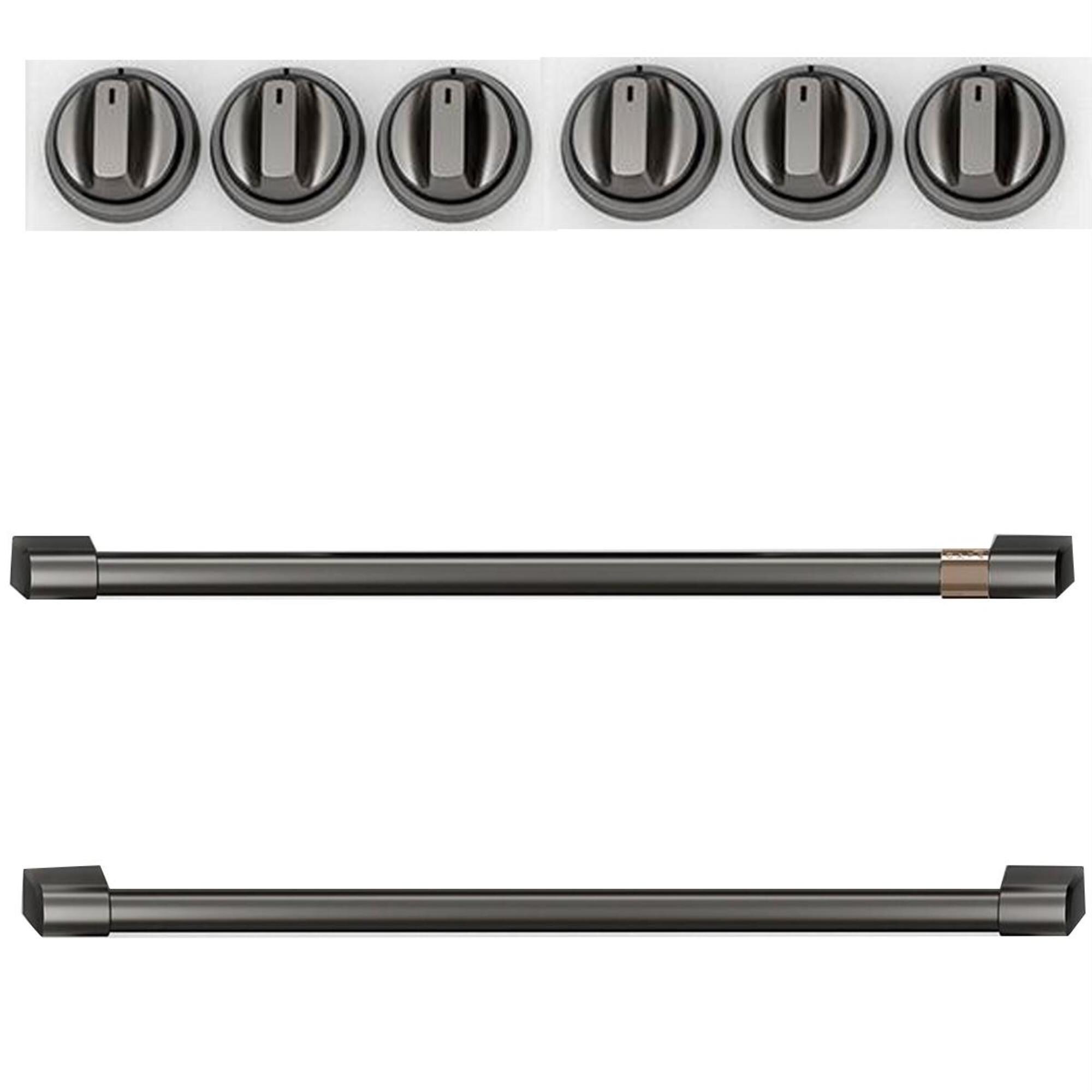 GE Cafe Handle and Knob Kit for Electric Range in Brushed Black