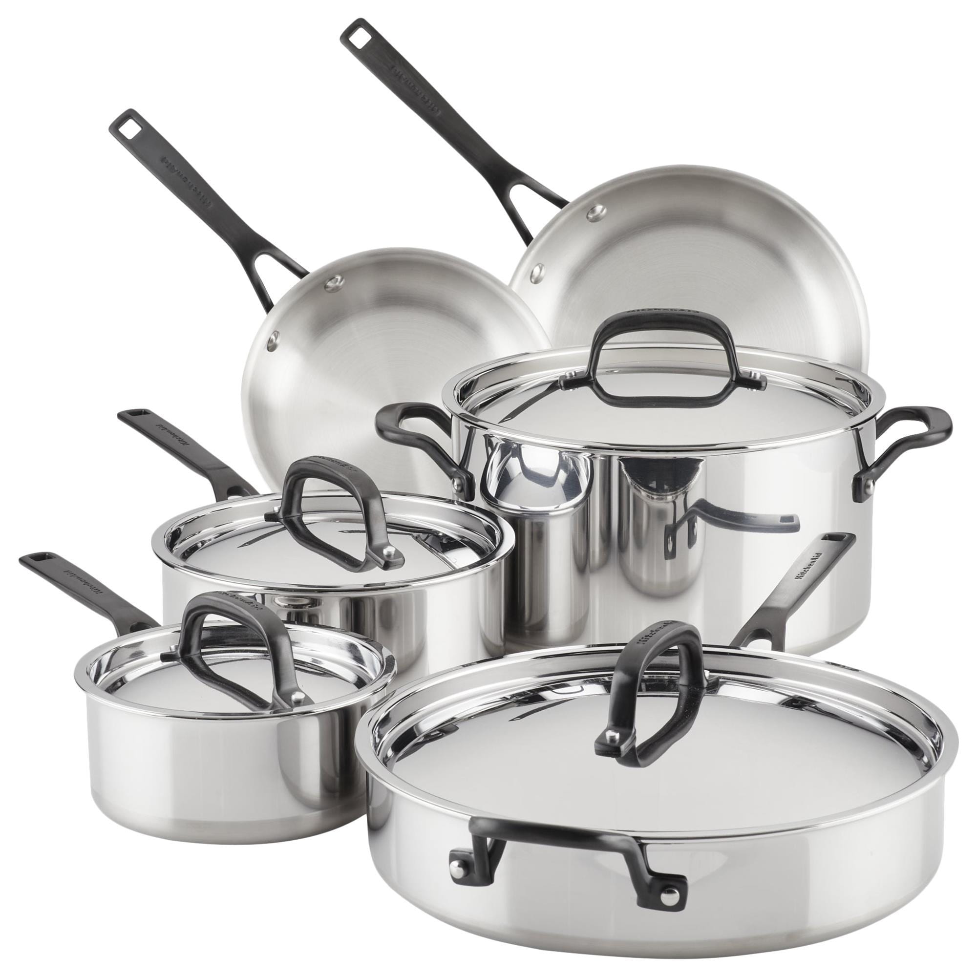 Meyer Corporation 10Piece 5Ply Clad Cookware Set in Stainless Steel NFM