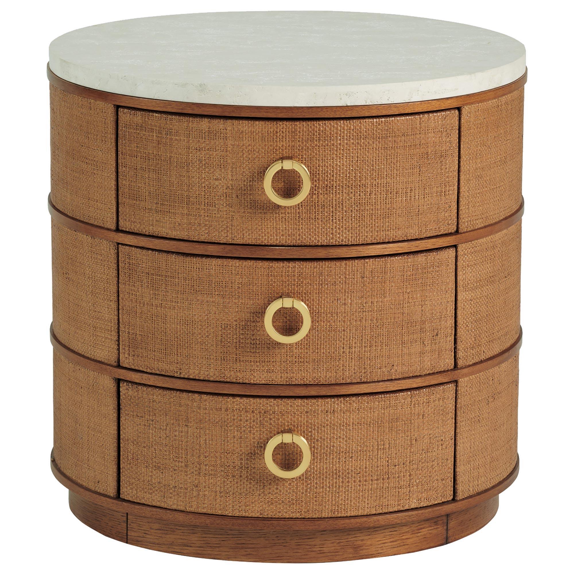 Lexington Furniture Palm Desert Banning Raffia Lamp Table in Brown NFM