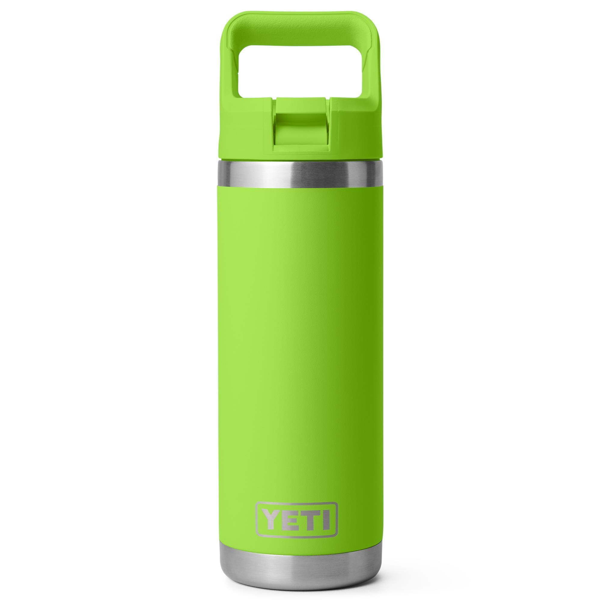 YETI Rambler 18 Oz Water Bottle with Straw Cap in Power Pink and