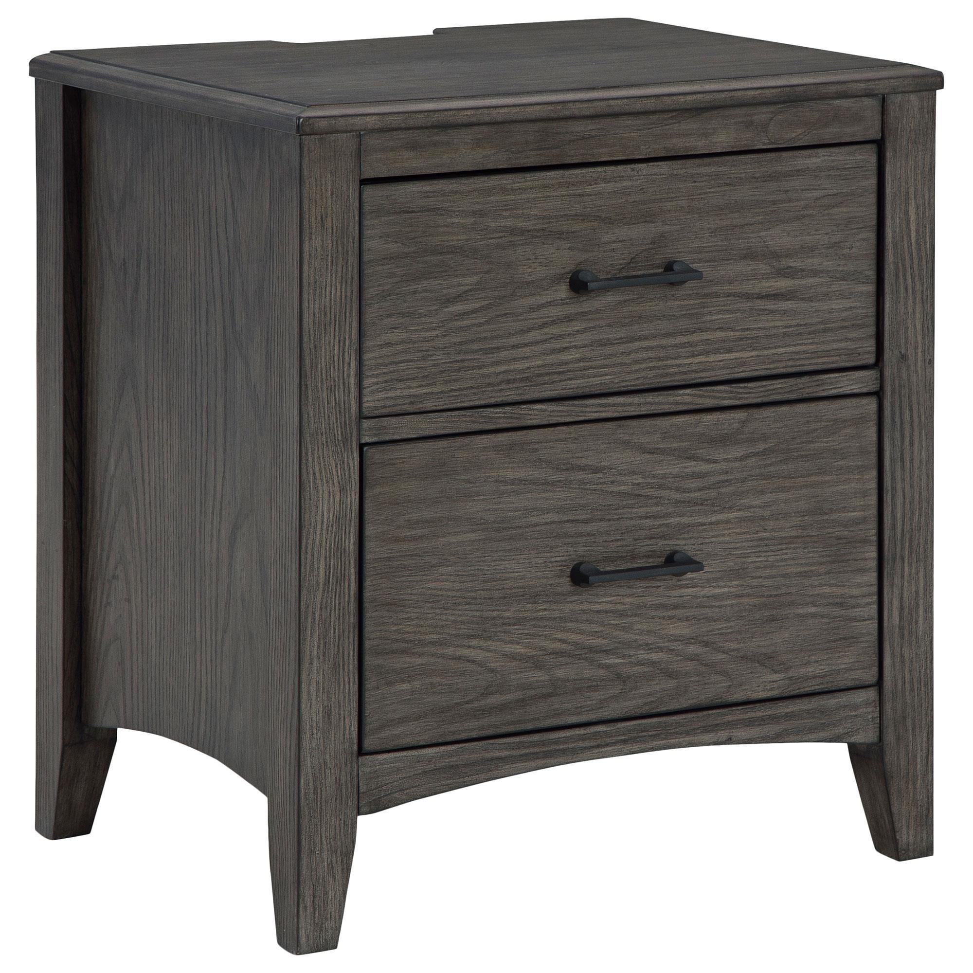 Ashley Montillan 2-Drawer Nightstand in Grayish Brown