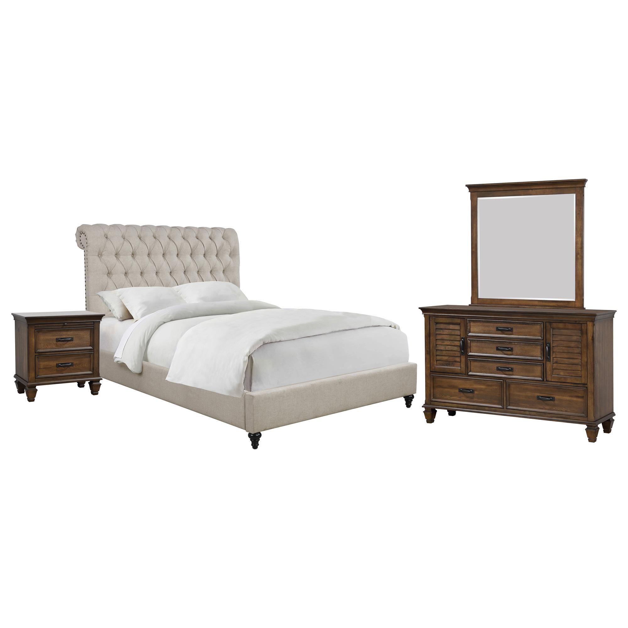 Pacific Landing Devon 4-Piece Cal King Upholstered Bed Set in  