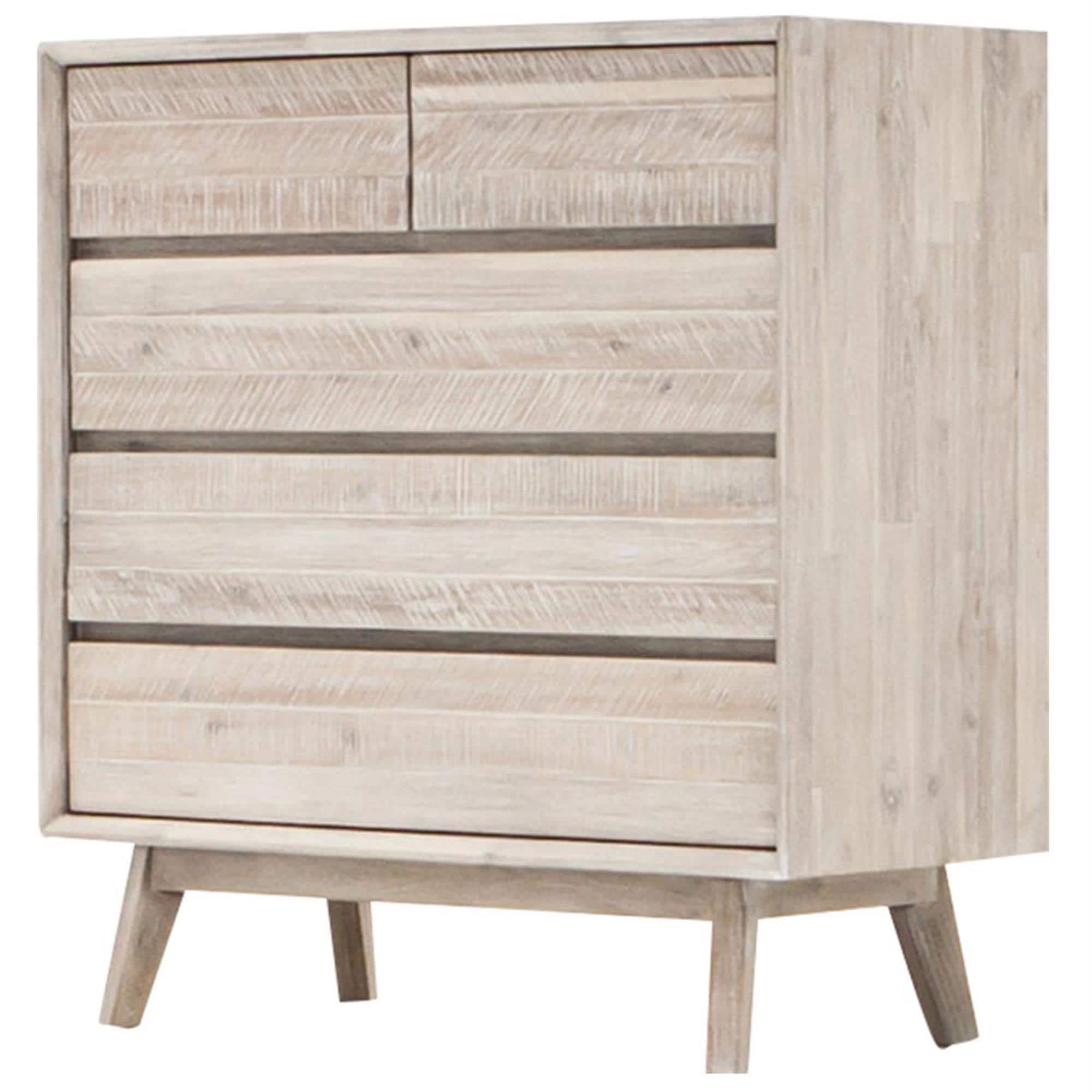 37b Gia 5 Drawer Chest In Gray Mix Distressed Nebraska Furniture Mart