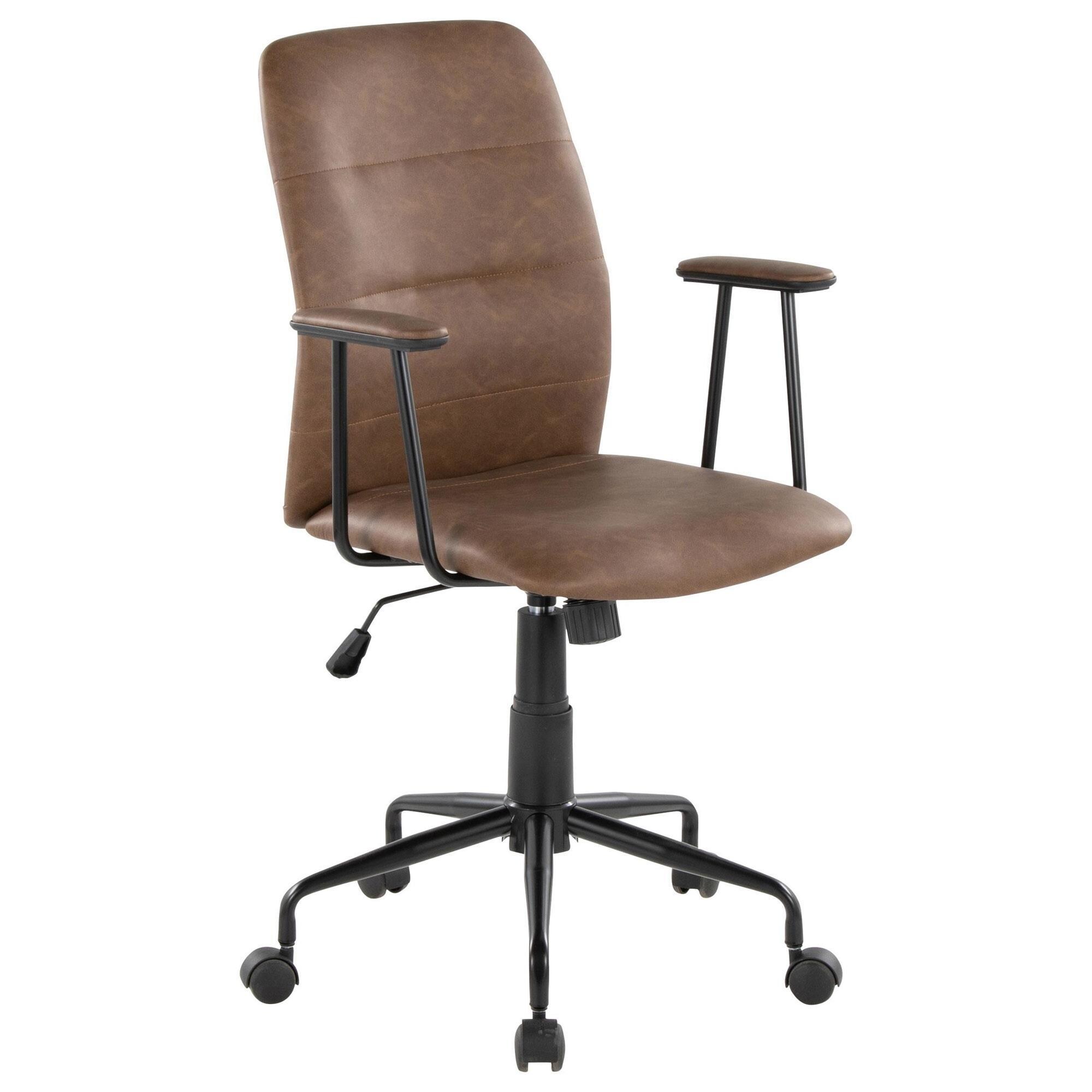Lumisource Fredrick Office Chair with Espresso Cushion in Black
