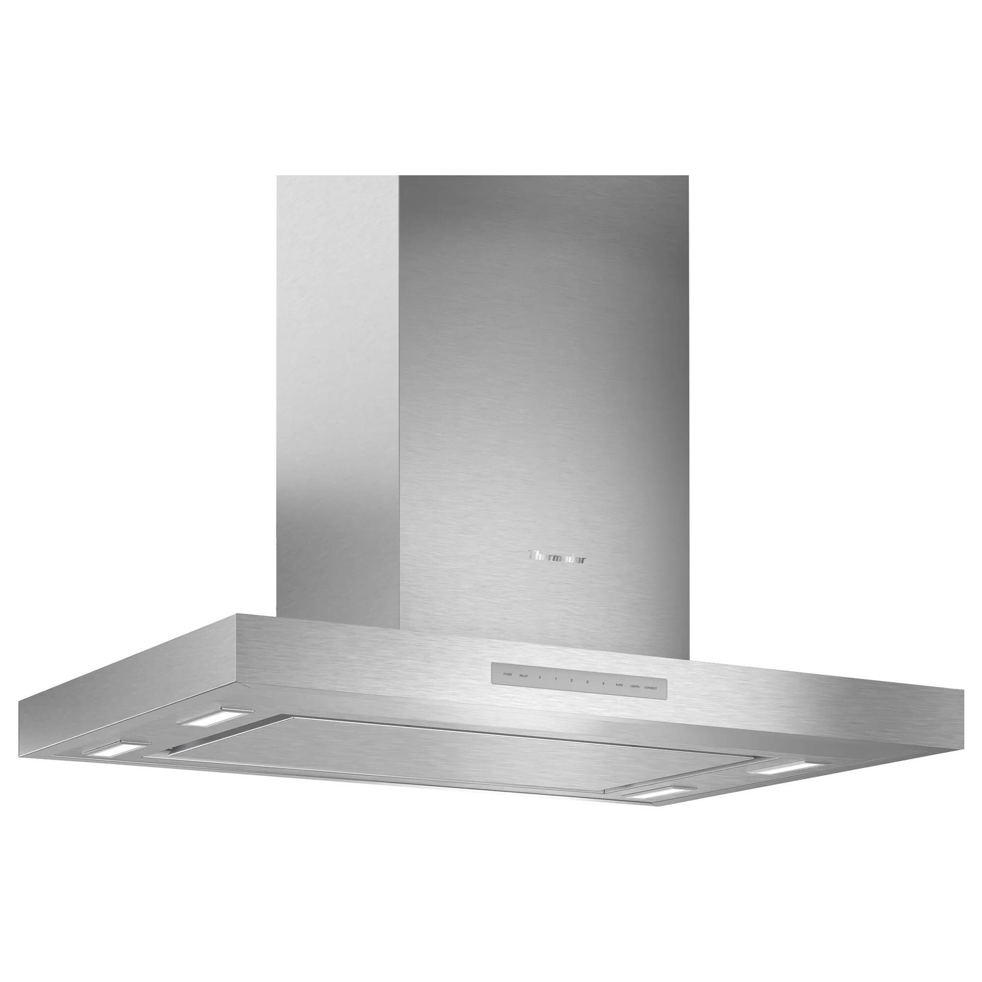 Tieasy 36-Inch Stainless Steel Island Range Hood: 900 CFM, Retractable, LED Lights