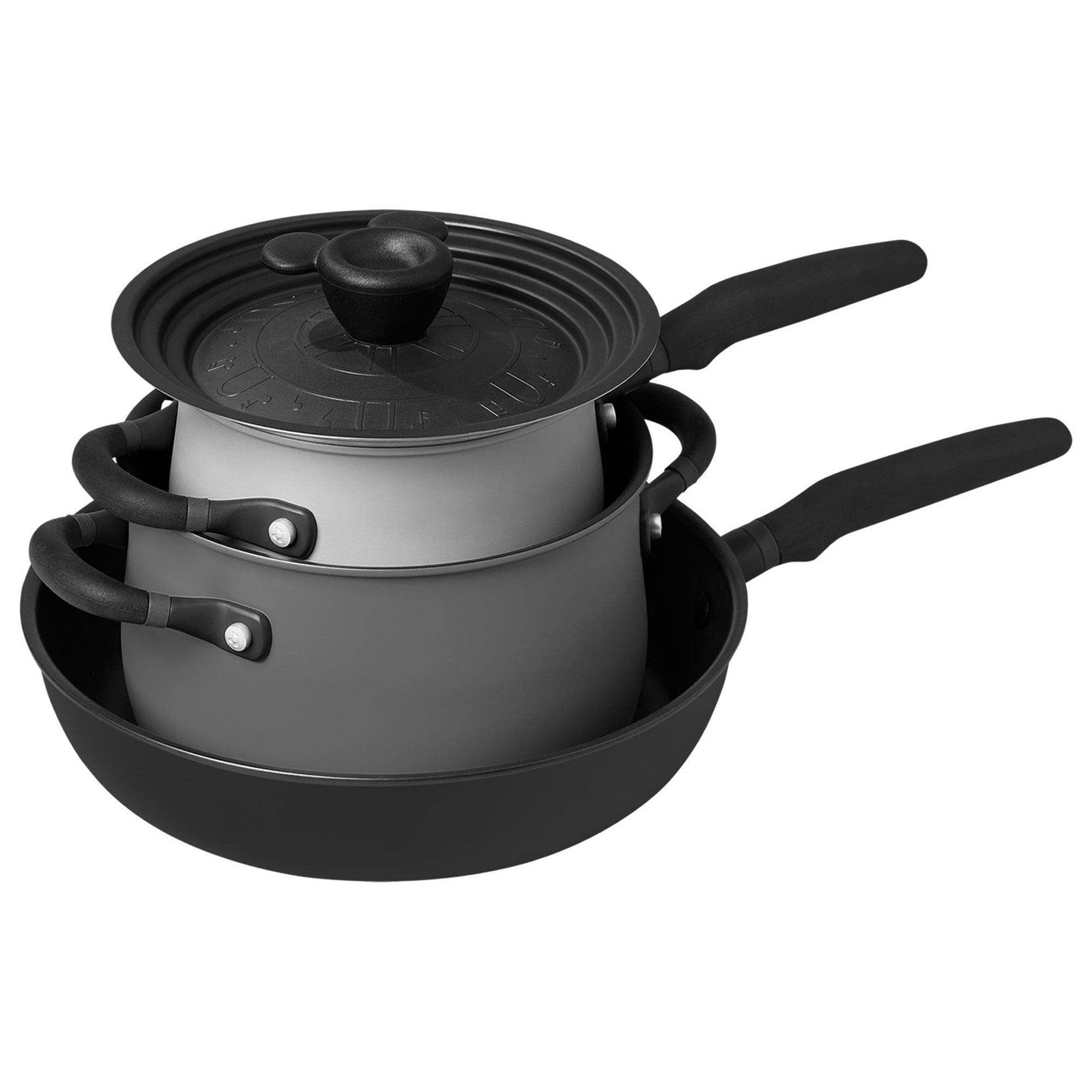 Meyer Corp Steamboat Willie 4Piece Disney Cookware Set in Black and