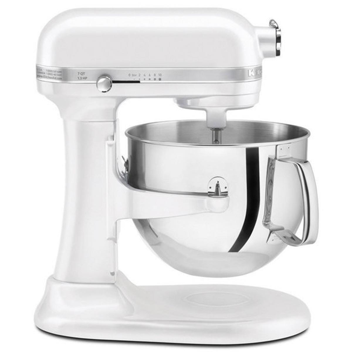 KitchenAid Line 7 Quart Bowl-Lift Stand Mixer in Frosted Pearl White | Nebraska Furniture Mart