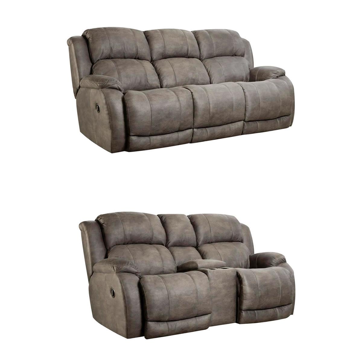 Homestretch Reclining Sofa and Console Loveseat in Gray NFM