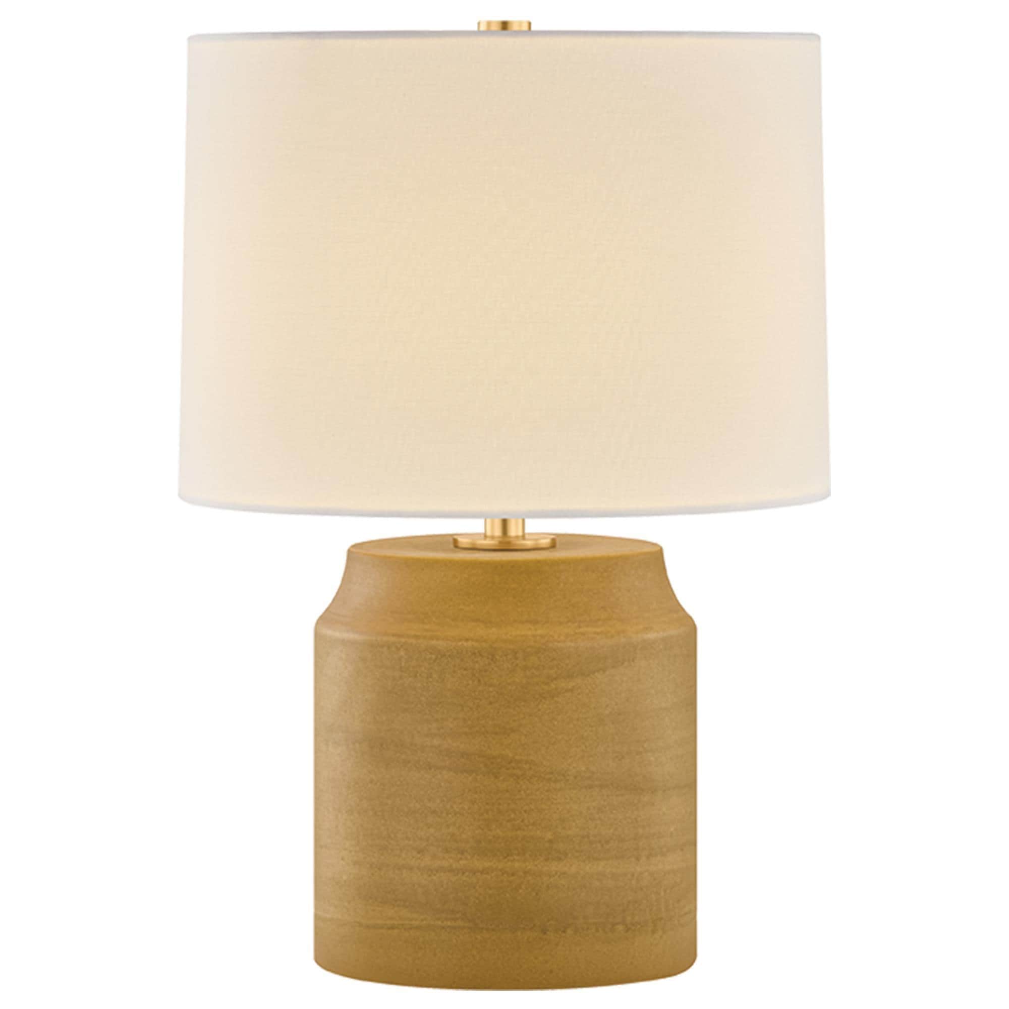 Mitzi Lighting Teneece Table Lamp in Aged Brass and Toasted Caramel