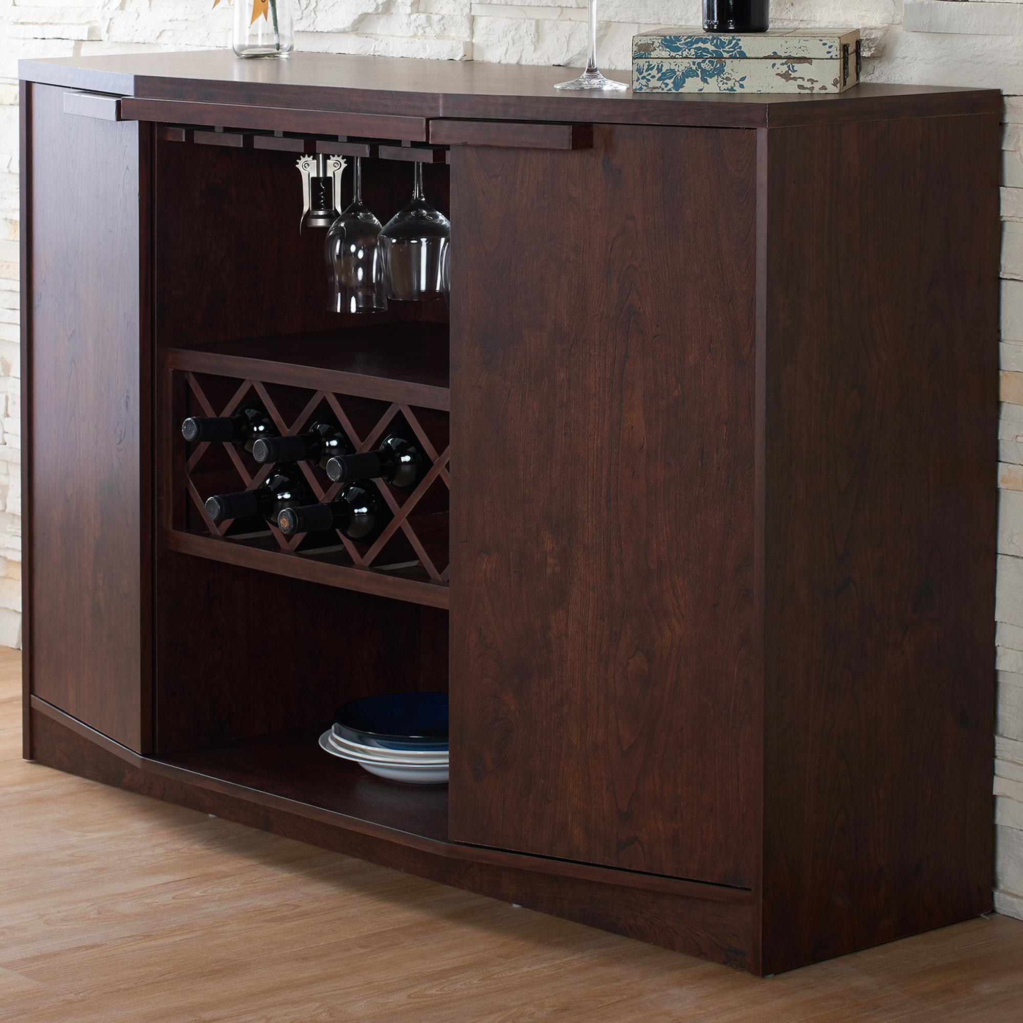 Furniture of America Ayala Wine Bar Buffet in Vintage Walnut | Nebraska  Furniture Mart