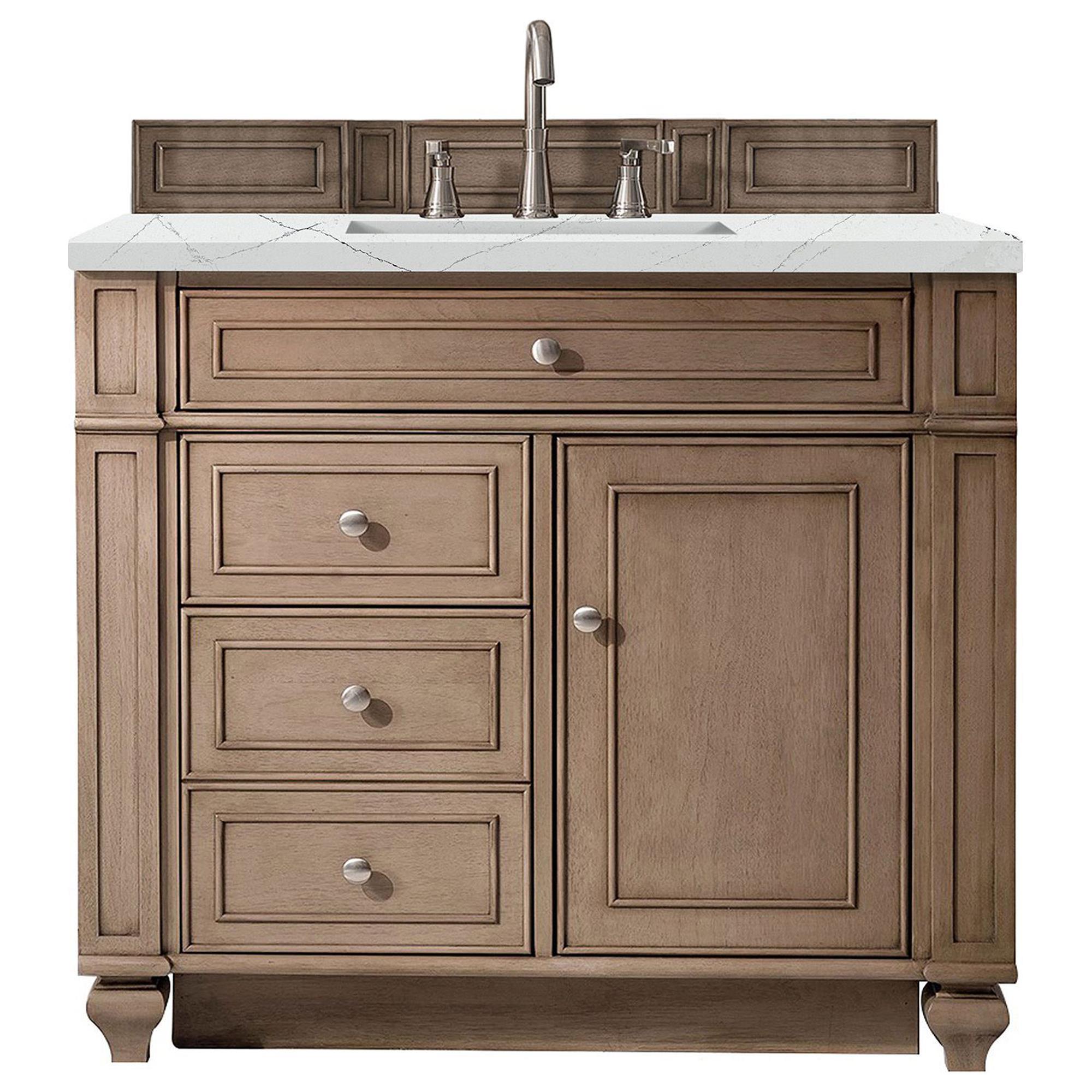 James Martin Bristol 36" Single Bathroom Vanity in Whitewashed Walnut