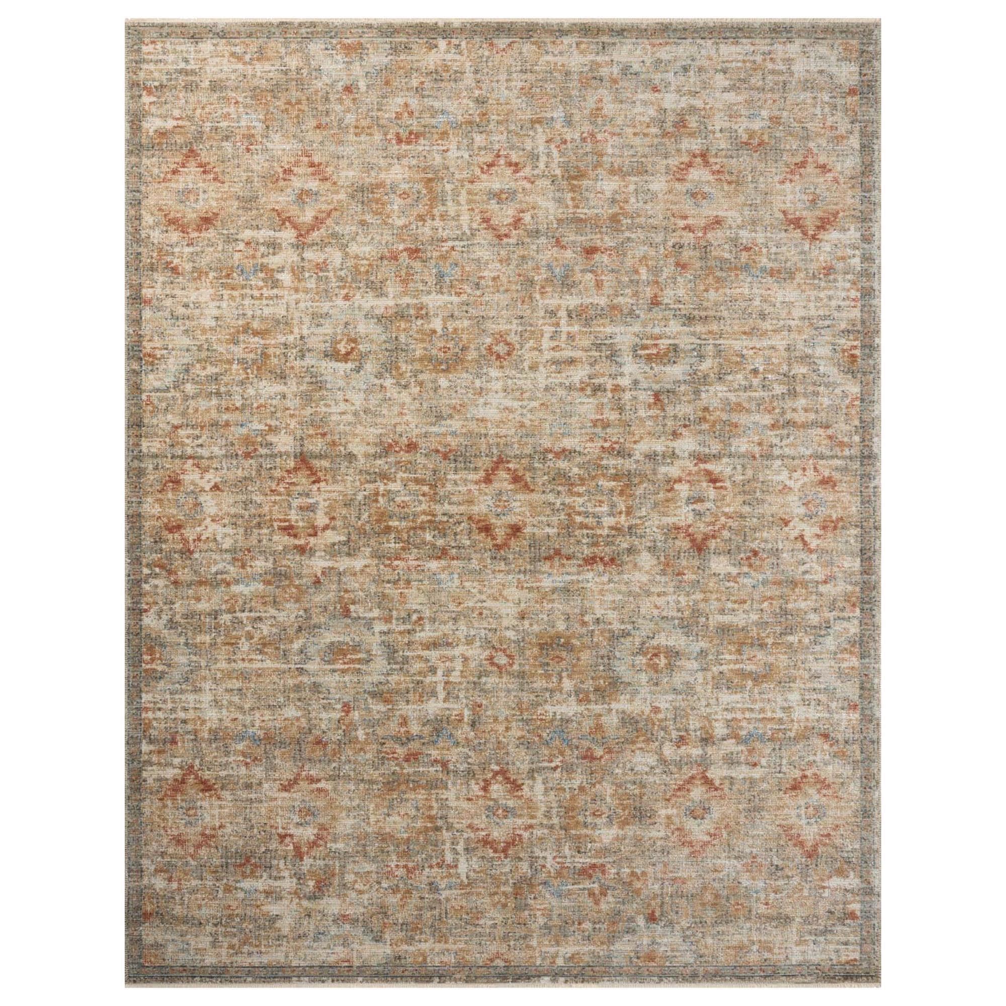 Loloi Heritage 4' x 8' Grey and Sunset Area Rug