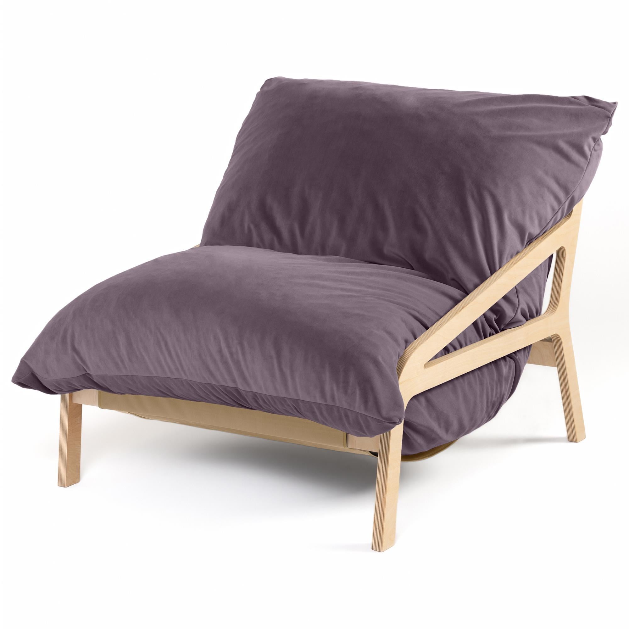 Jaxx Saxx Lush Velvet Bean Bag Lounge Chair in Black