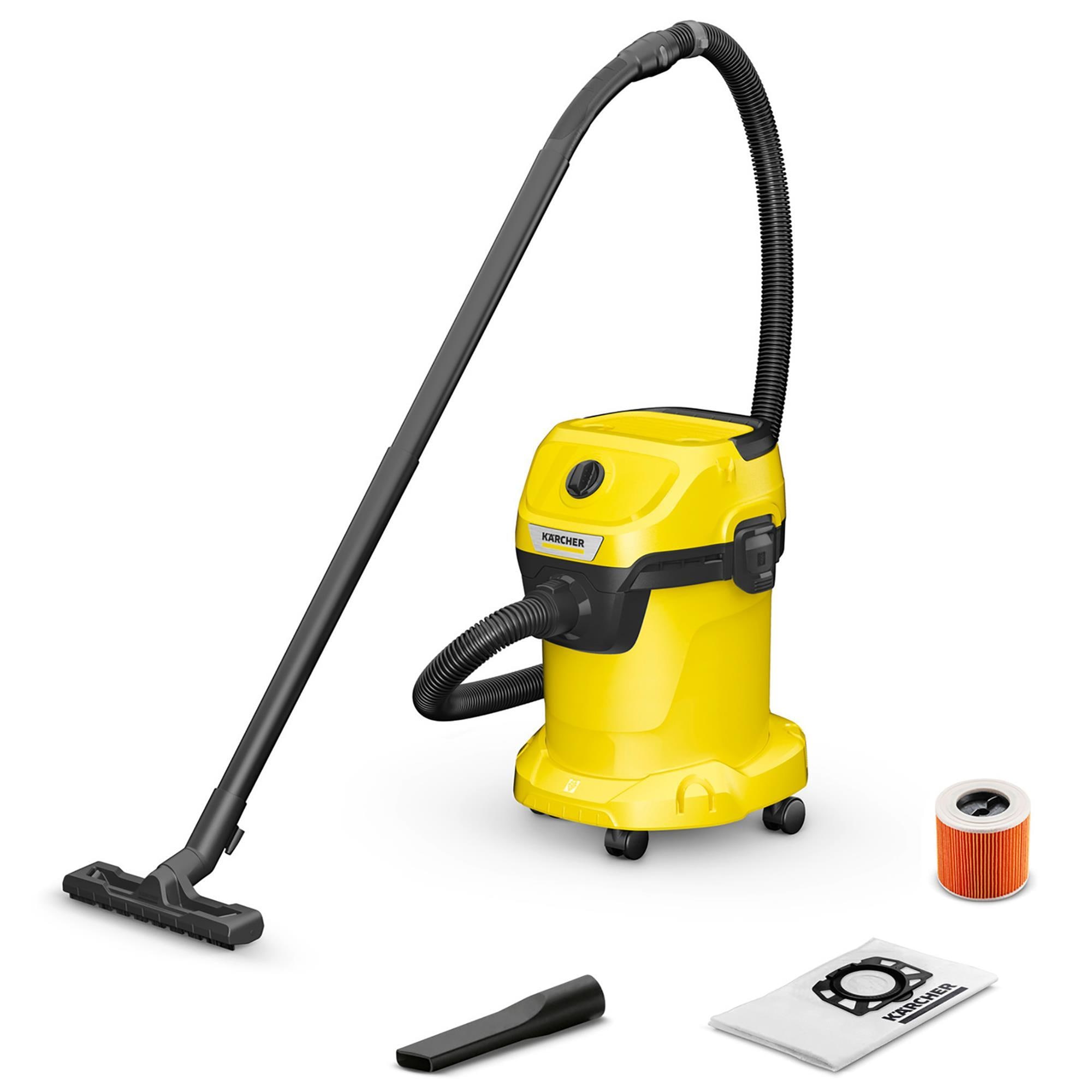 Karcher WD 3 Wet and Dry Vacuum with 4.5 Gallon Tank in Yellow
