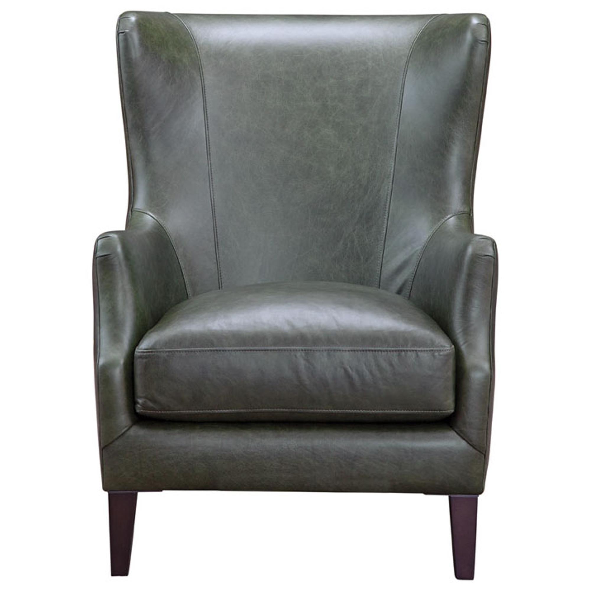Vintage Furnishings Woodson Accent Leather Chair in Crystal Forest
