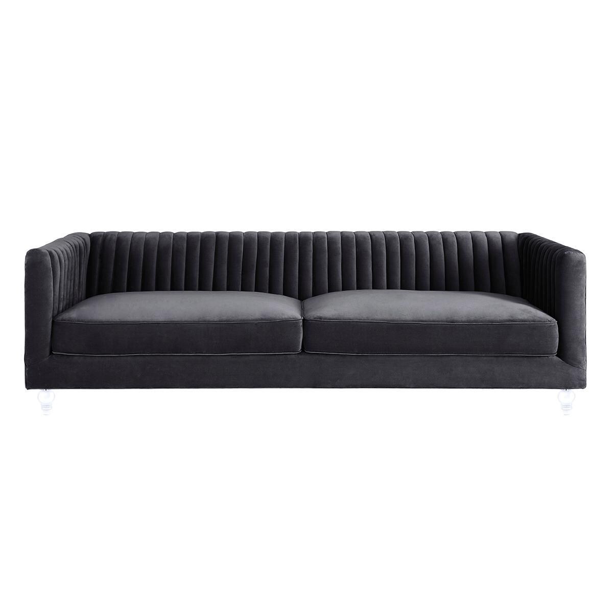Tov Furniture Aviator Sofa in Grey Velvet NFM