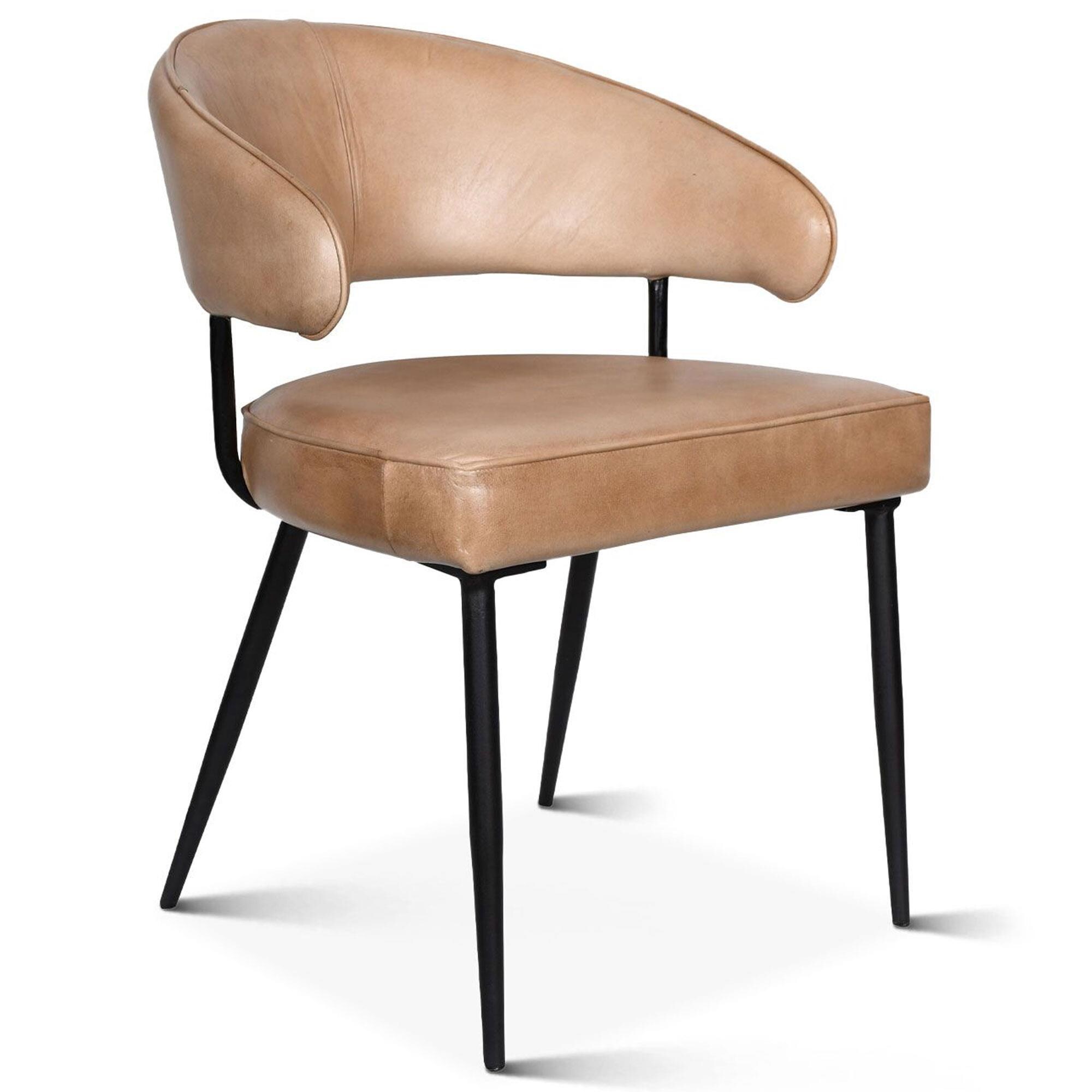 Home Trends & Design Essex Dinning Arm Chair in Top Grain Leather