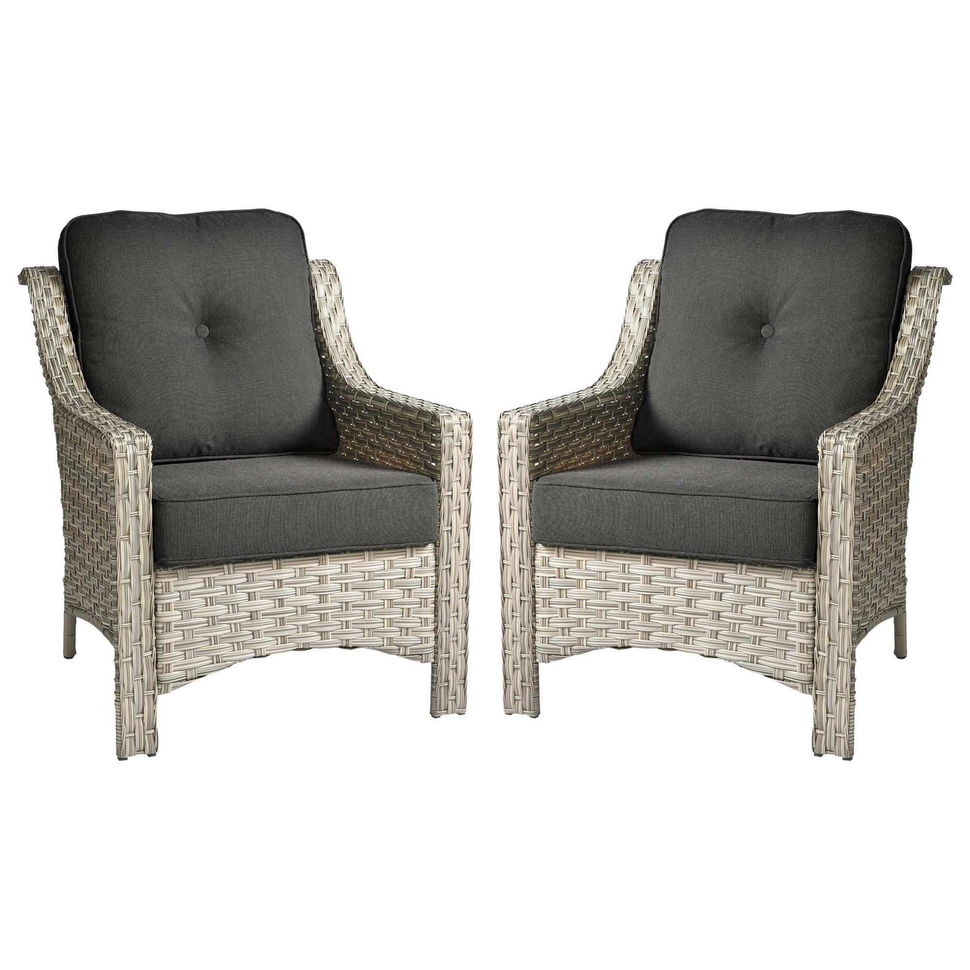 HOMLUX Outdoor Arm Chair in Coarse Textured Orange (Set of 2)