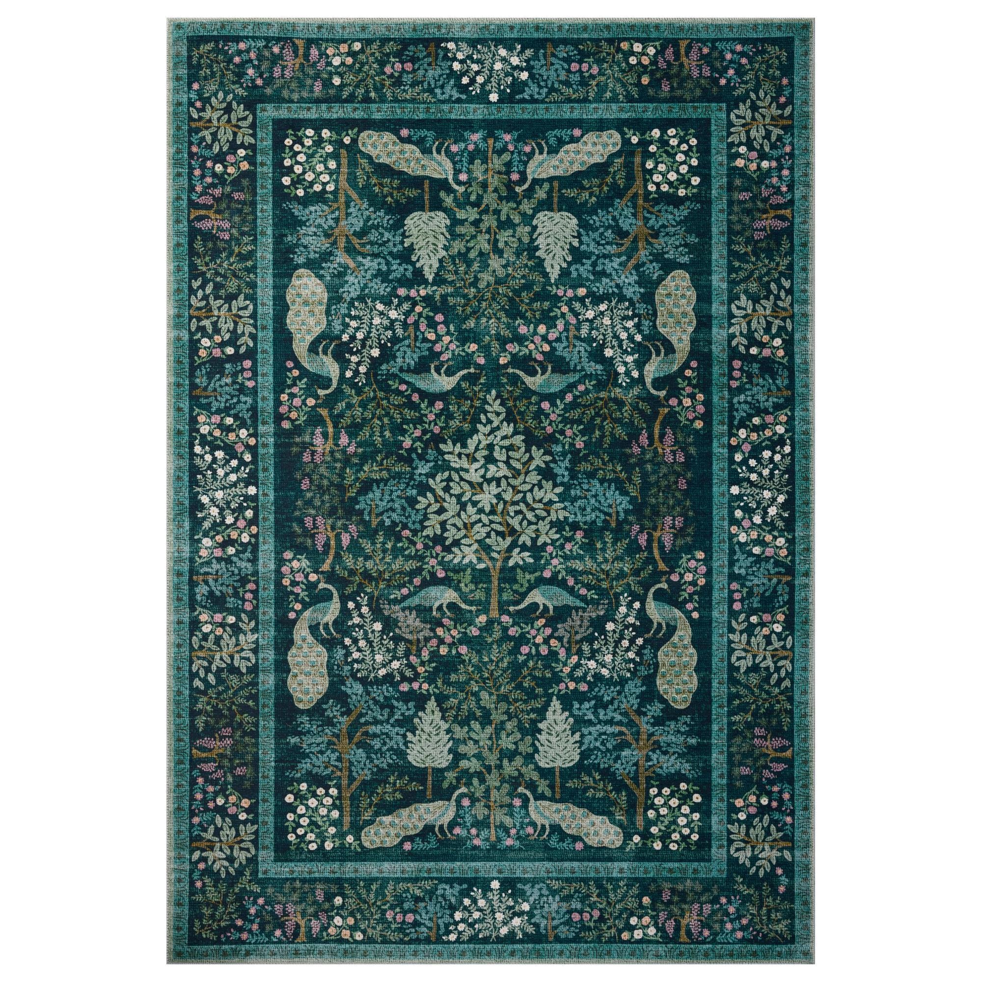 Loloi Canopy Peacock Forest Charcoal 6' x 9' Area Rug
