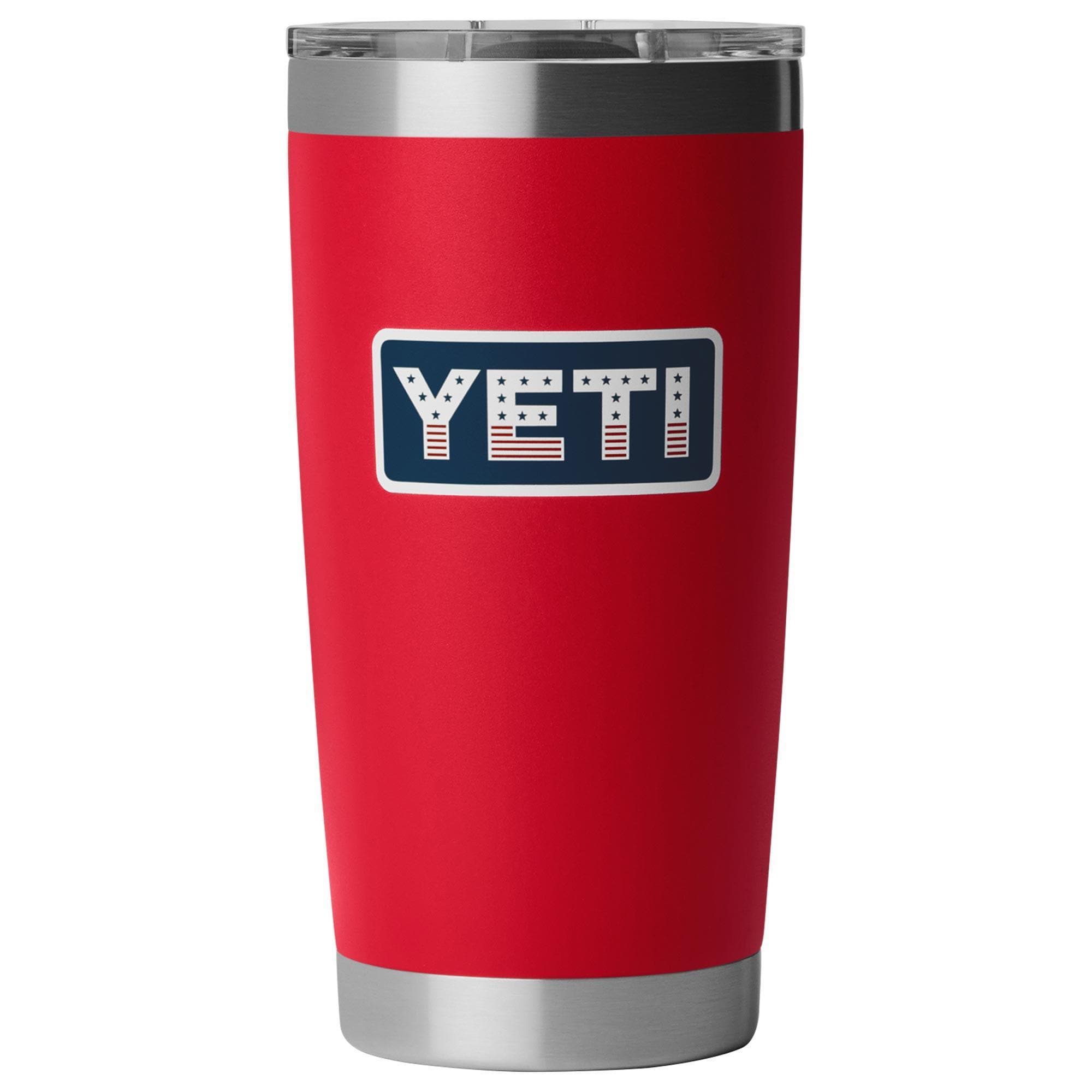 YETI Rambler 20 Oz Tumbler with Magslider Lid in White and Badge
