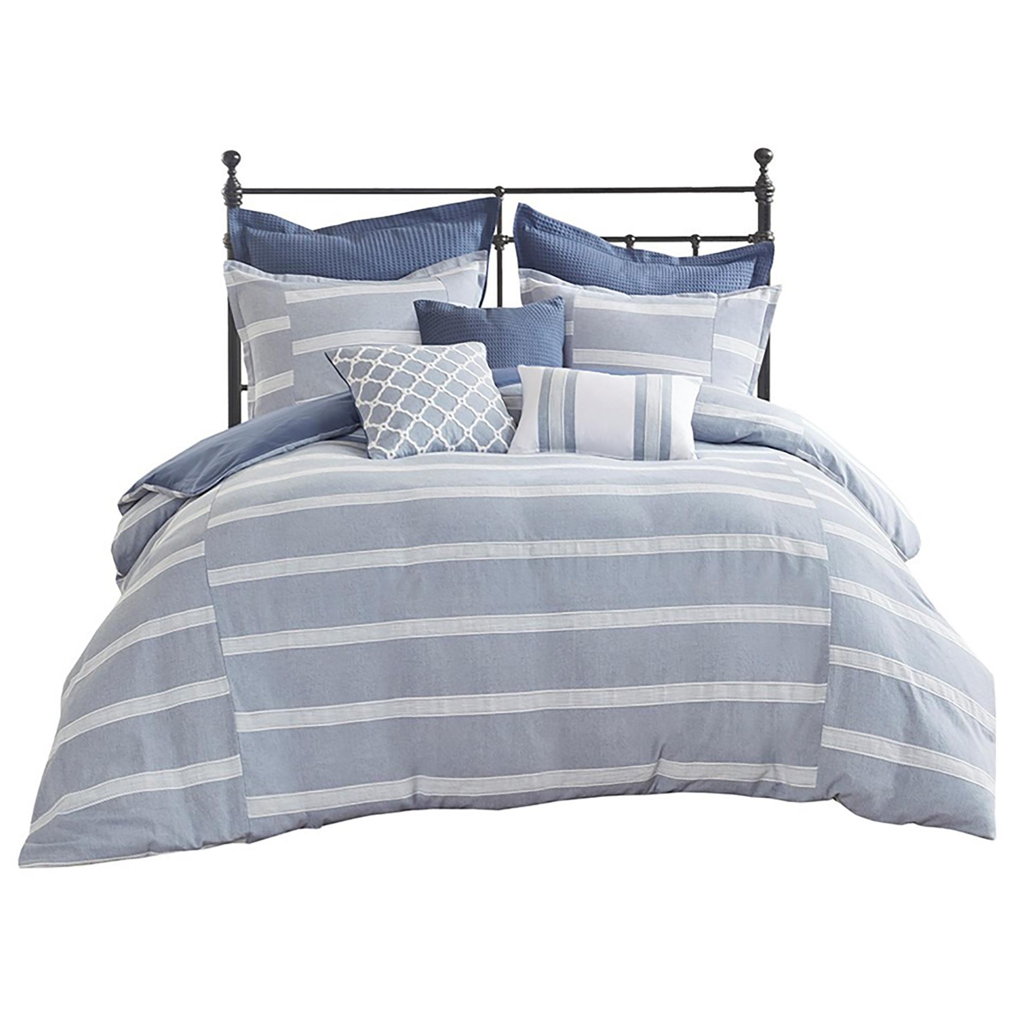 Hampton Park Noble 8Piece Queen Cotton Comforter Set in Blue Shop NFM