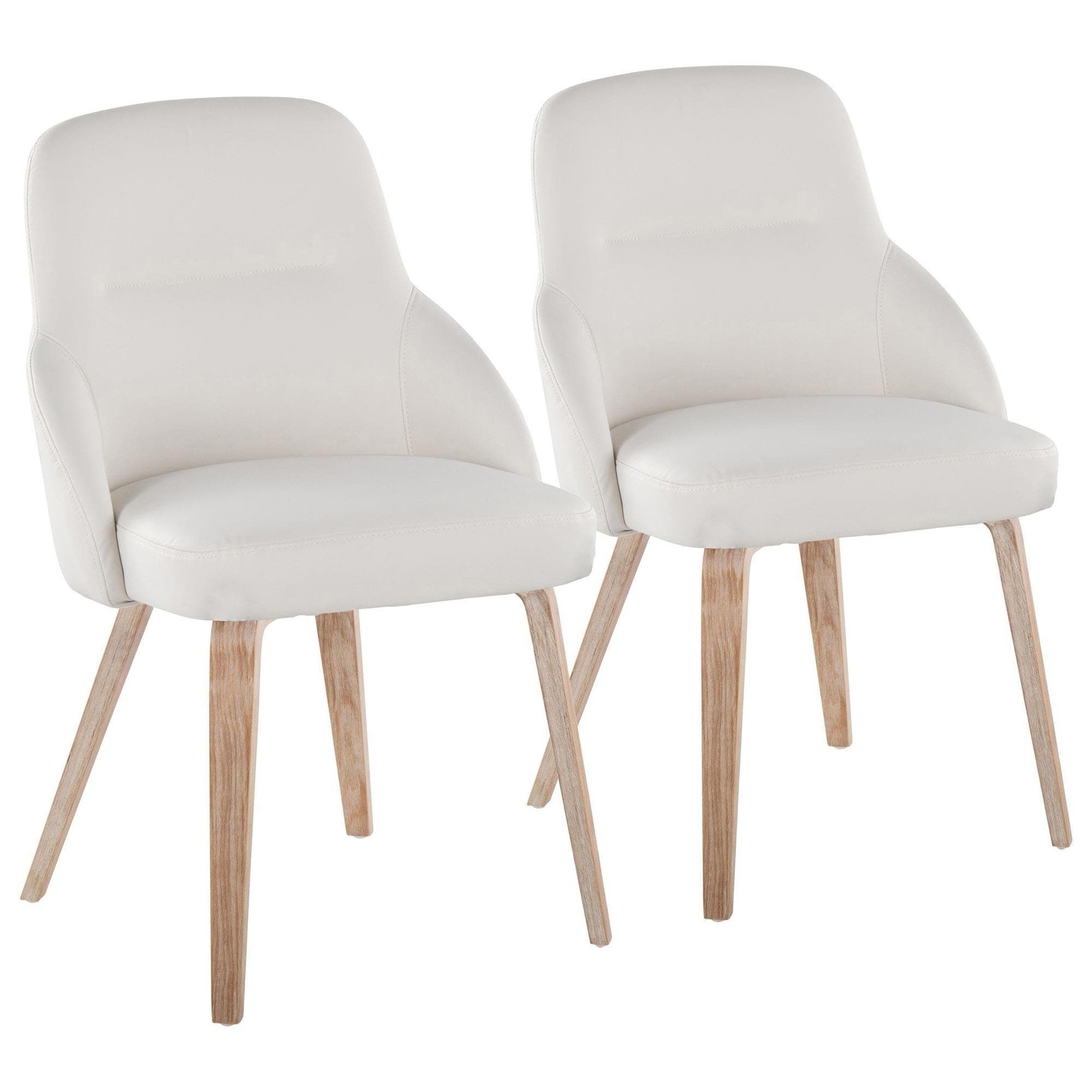 LumiSource York Side Chair with Brown Faux Leather Cushion in