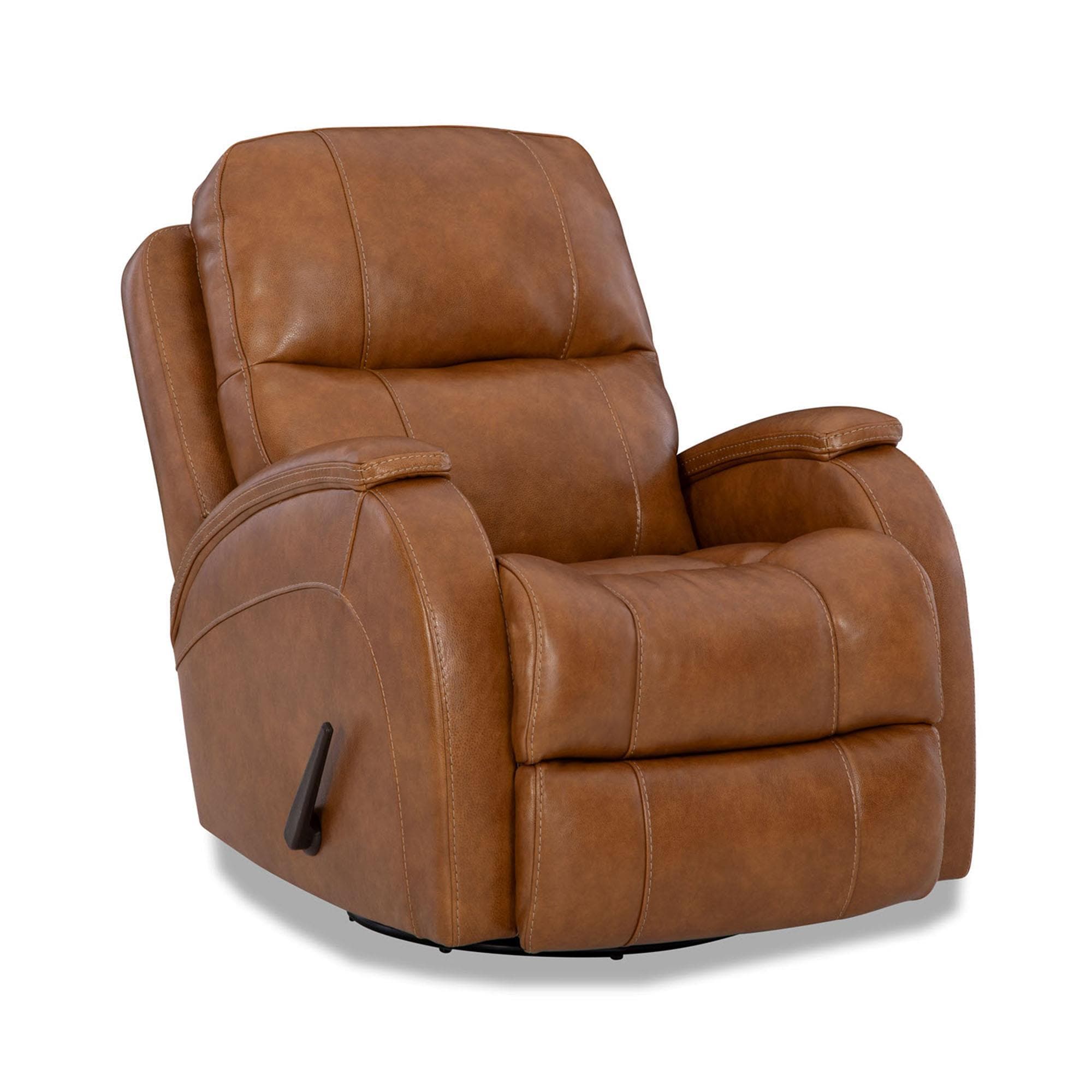 HomeStretch Phantom Manual Swivel Glider Recliner in Brown