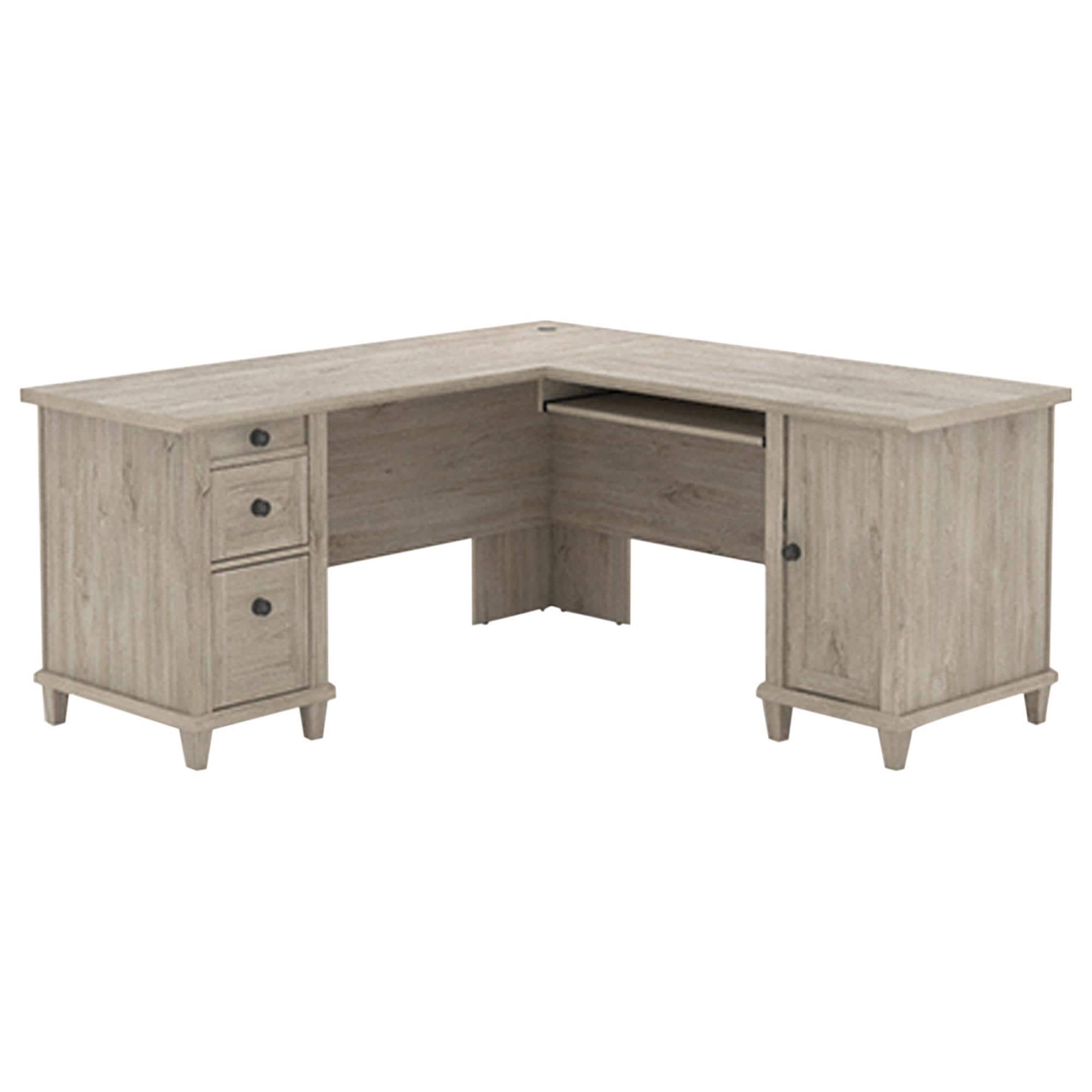 Sauder Hammond L Shaped Desk in Chalk Oak NFM
