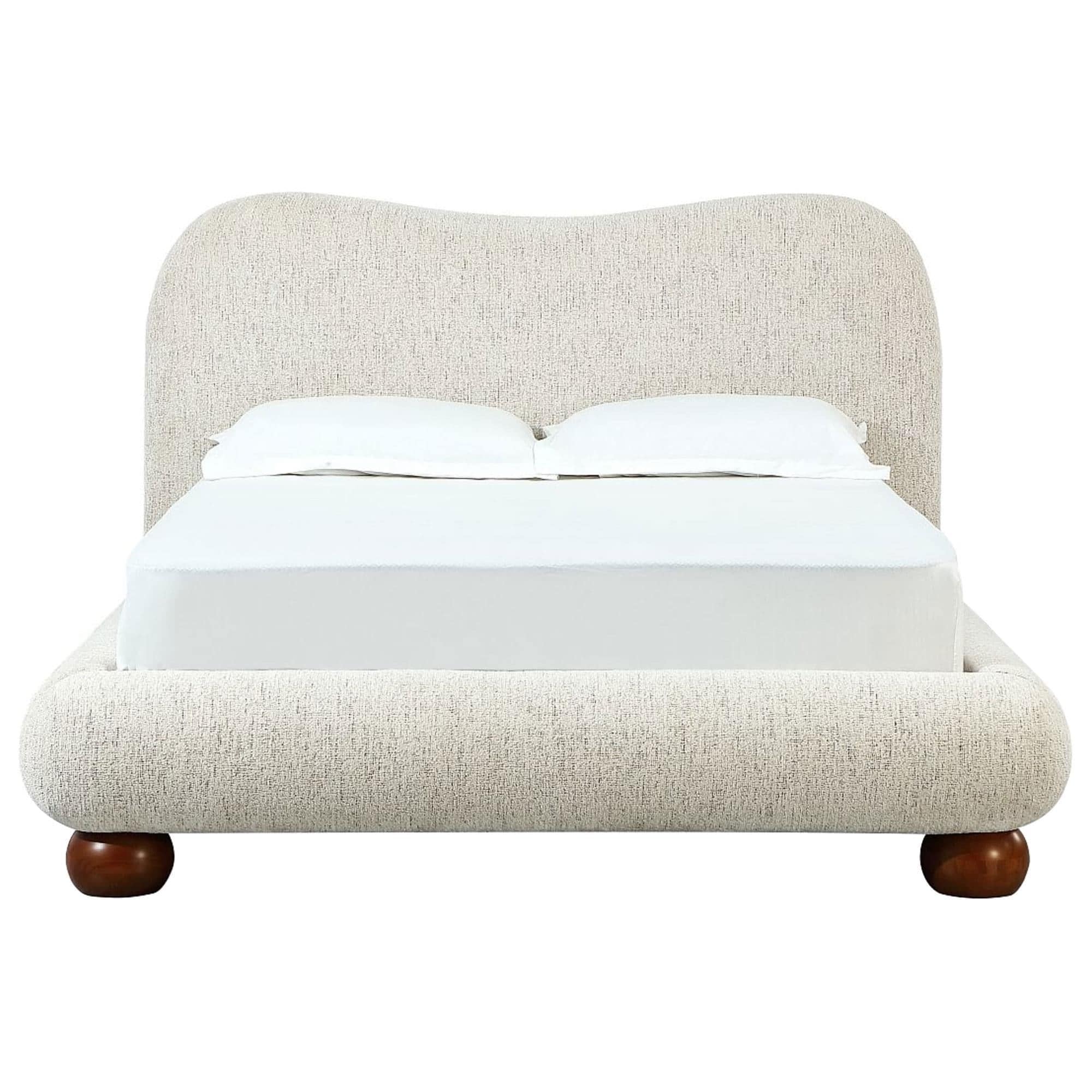 37B Anansi Afra Eastern King Upholstered Platform Bed in Chinchilla