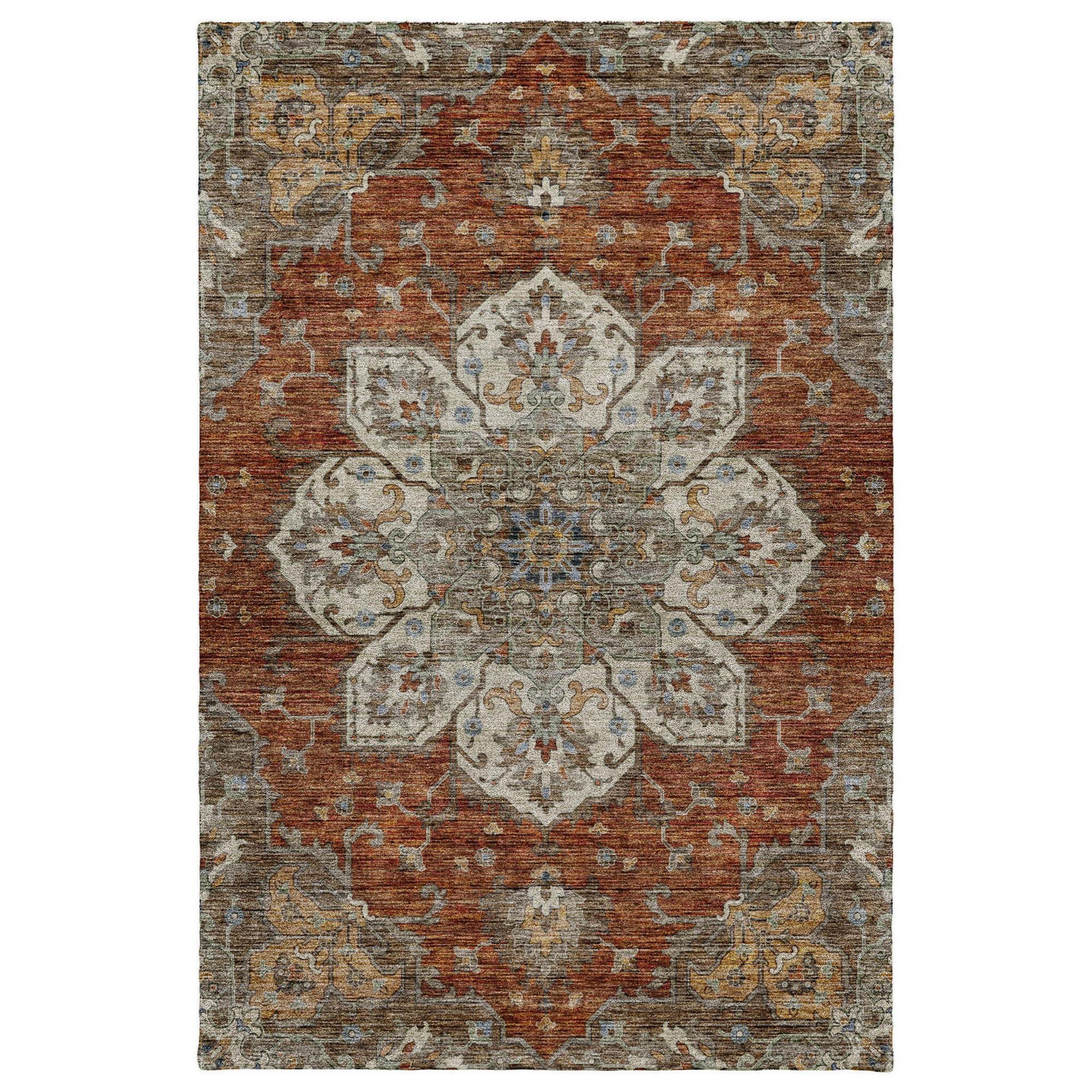 Dalyn Rug Company Silk Road Paprika, Ivory, Beige, Gold, Brown