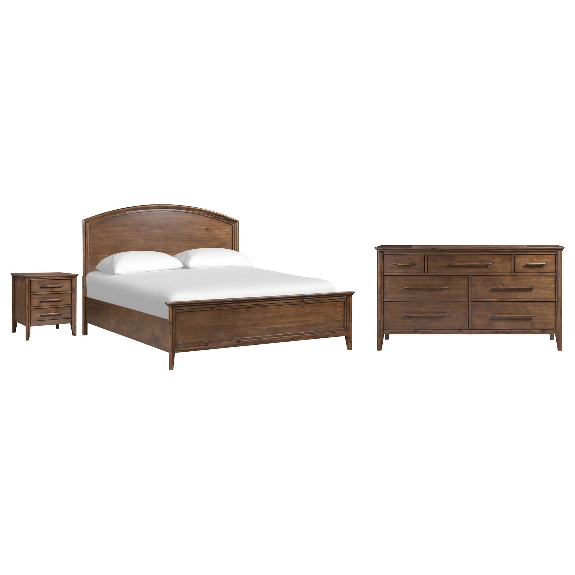 A-America Cypress 3 Piece King Bedroom Set in Russet with Platform