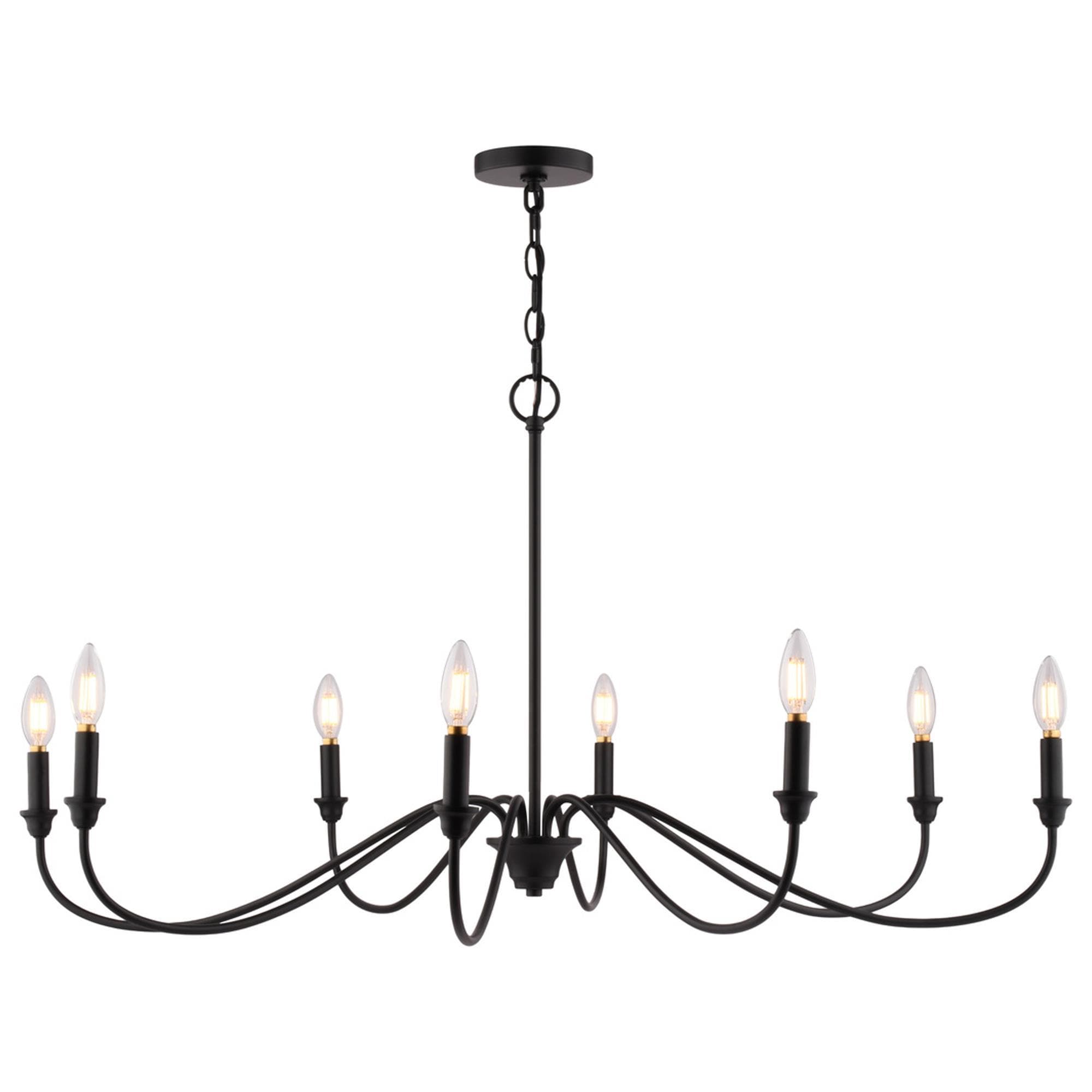 Vaxcel Annabelle 8-Light Chandelier in Matte Black