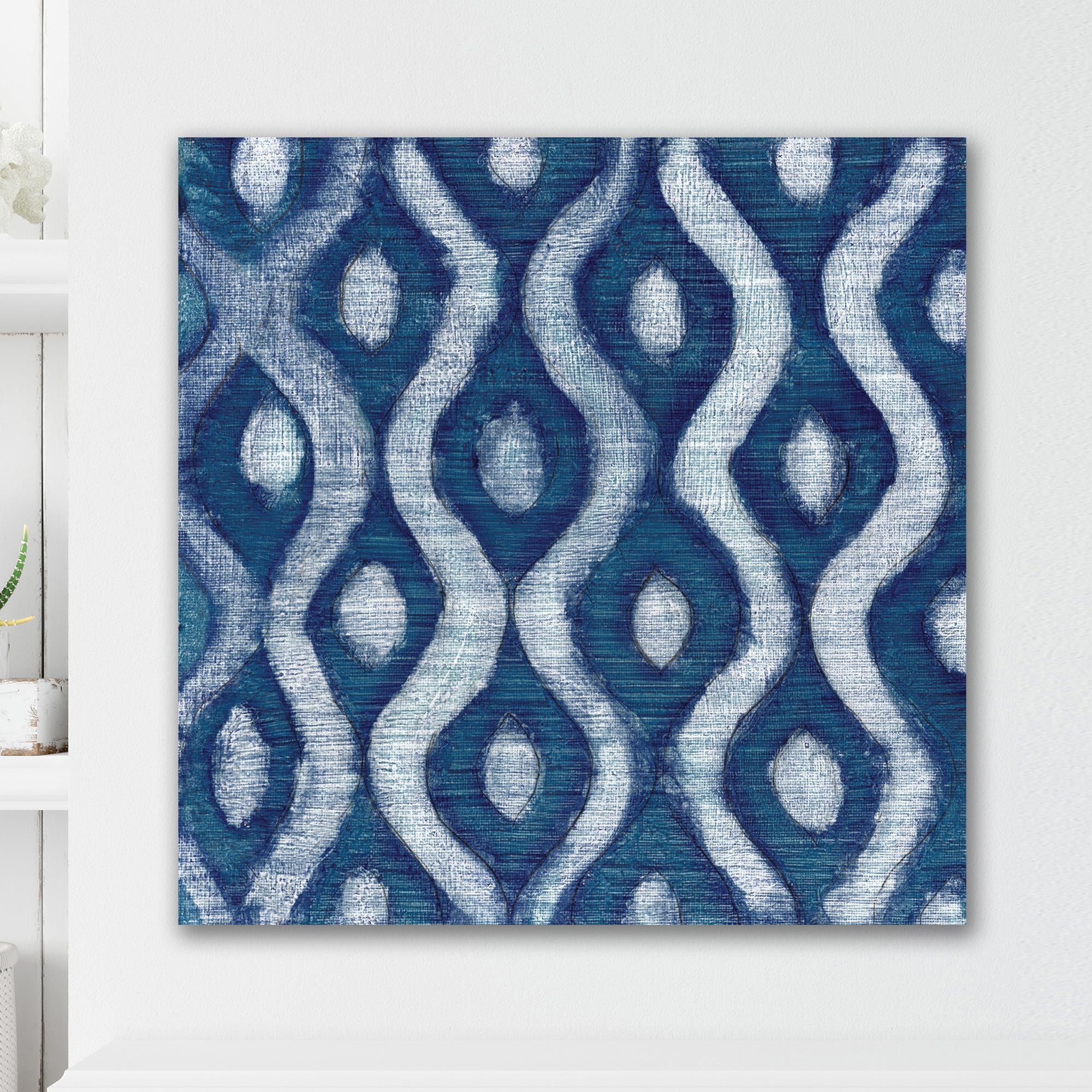 courtside market shibori blue iv 30" x 30" canvas wall art nebraska furniture mart courtside market shibori blue