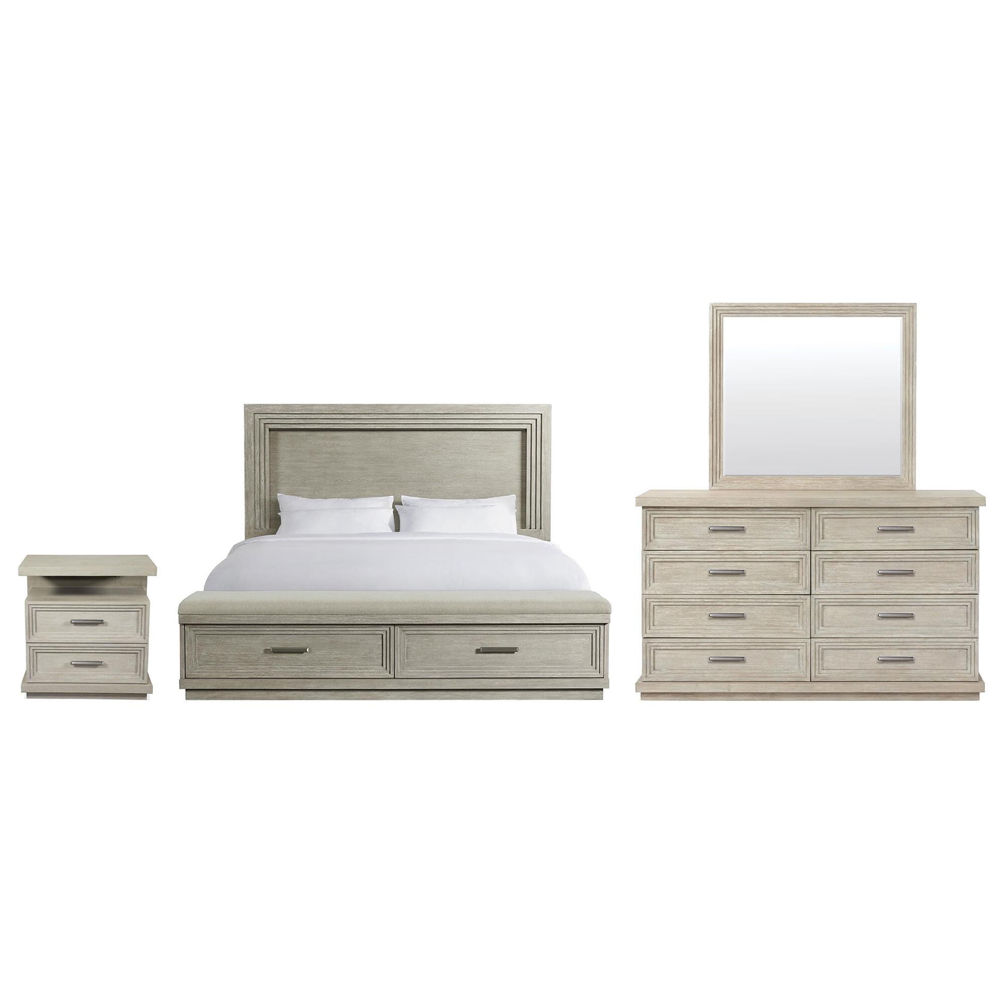 Shannon Hills Cascade 4-Piece King Bedroom Set in Dovetail | Shop NFM