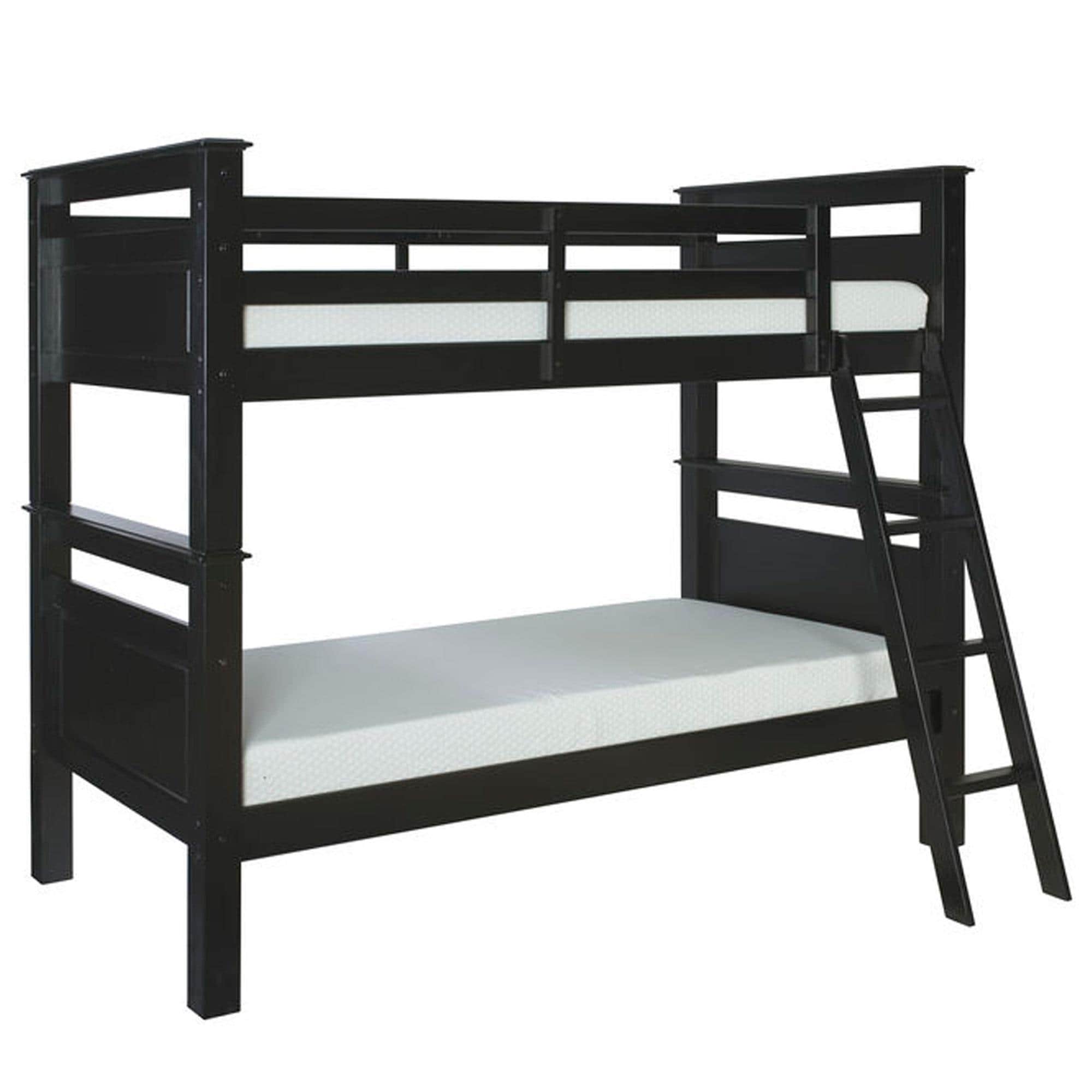 Linden Boulevard Dixon Twin over Twin Bunk Bed in Black
