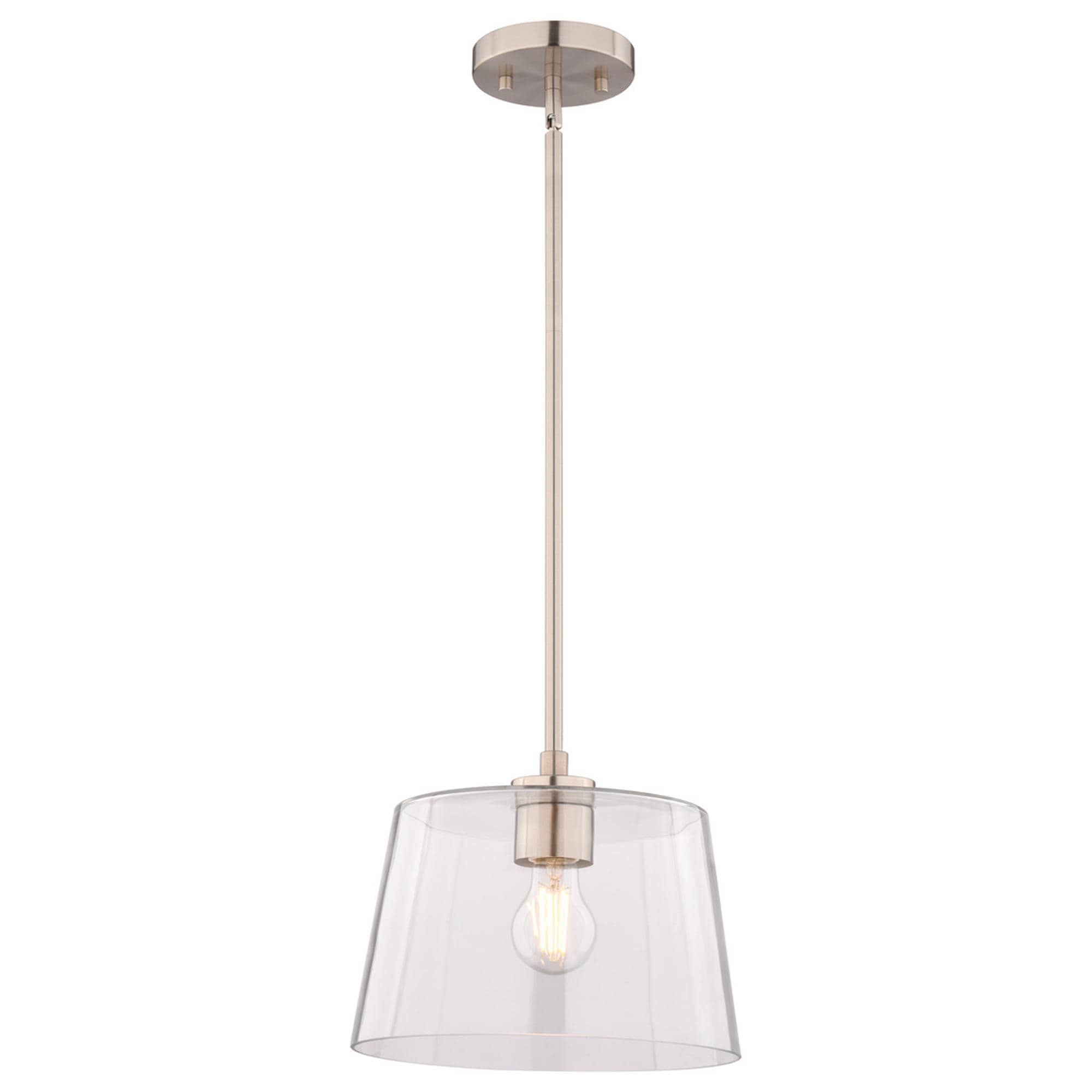 Vaxcel Evanston 1-Light Pendant in Satin Nickel